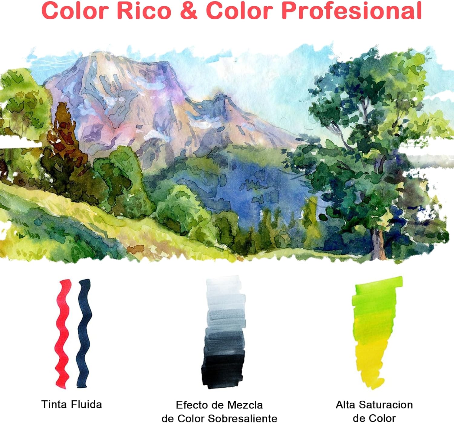 Set de plumones 48 piezas con estuche punta delgada y punta gruesa