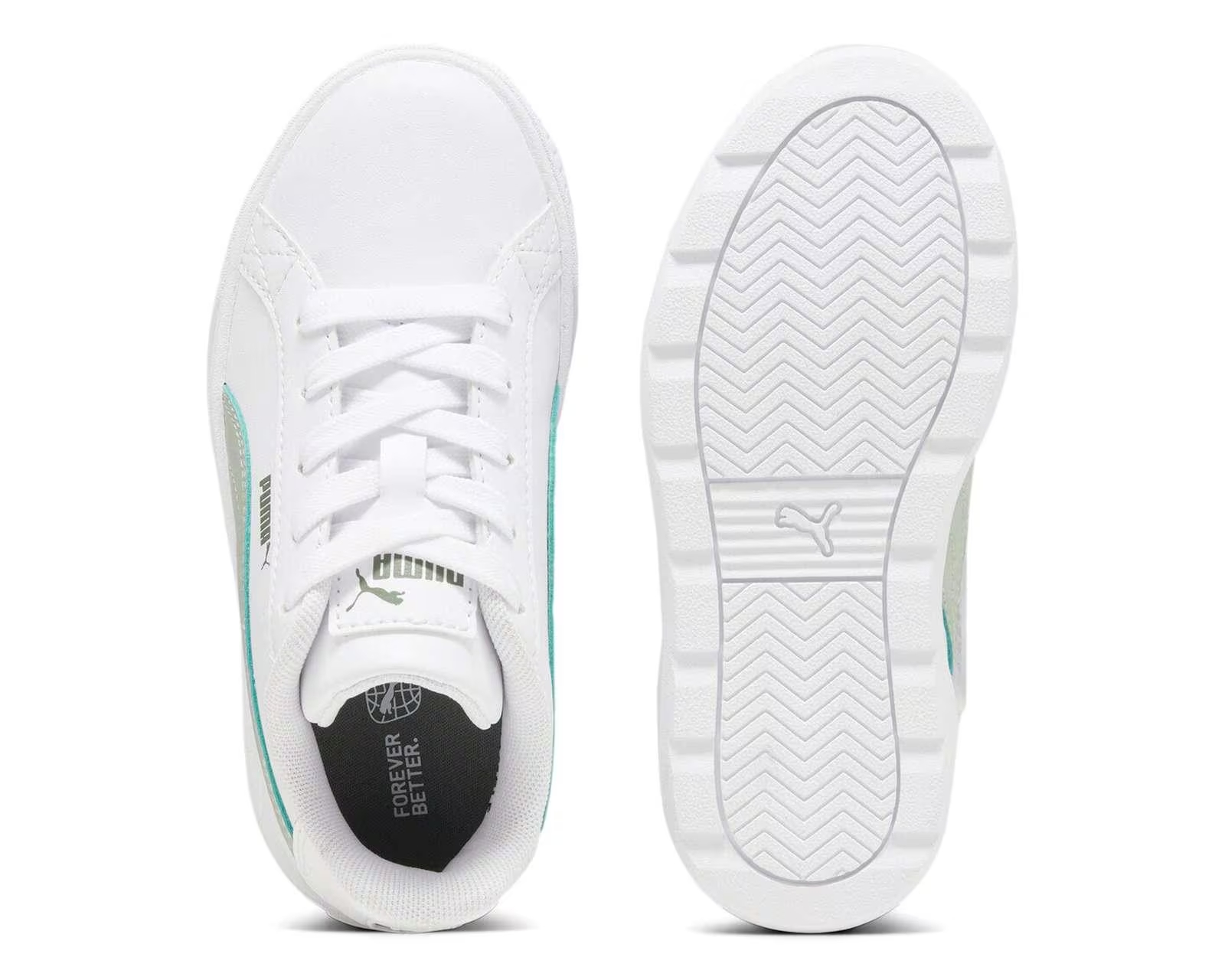 Tenis Puma Karmen Rebelle Blanco Verde de Niñas Original.