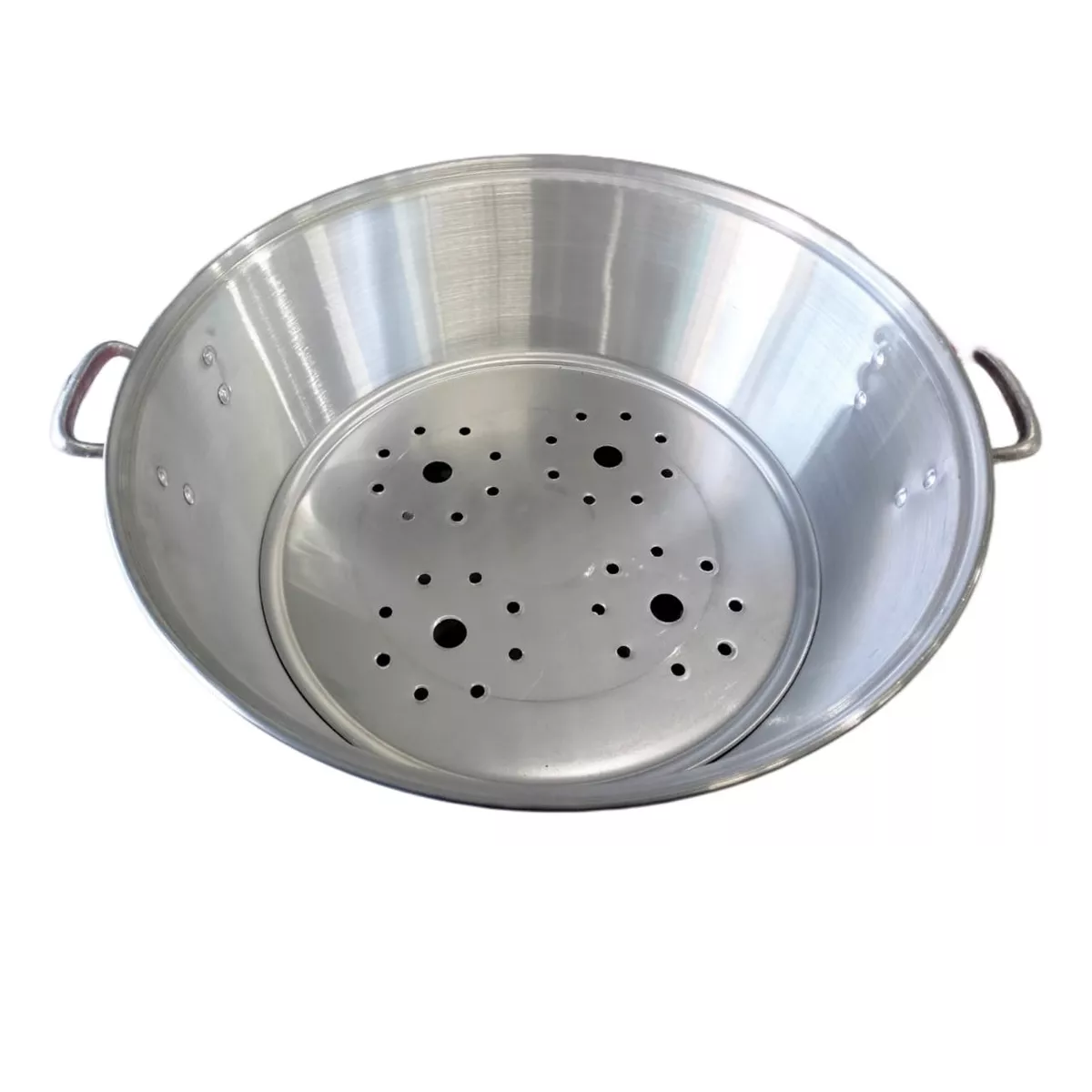 Cazo De Aluminio Pintado Con Tapa 45cm Diámetro.