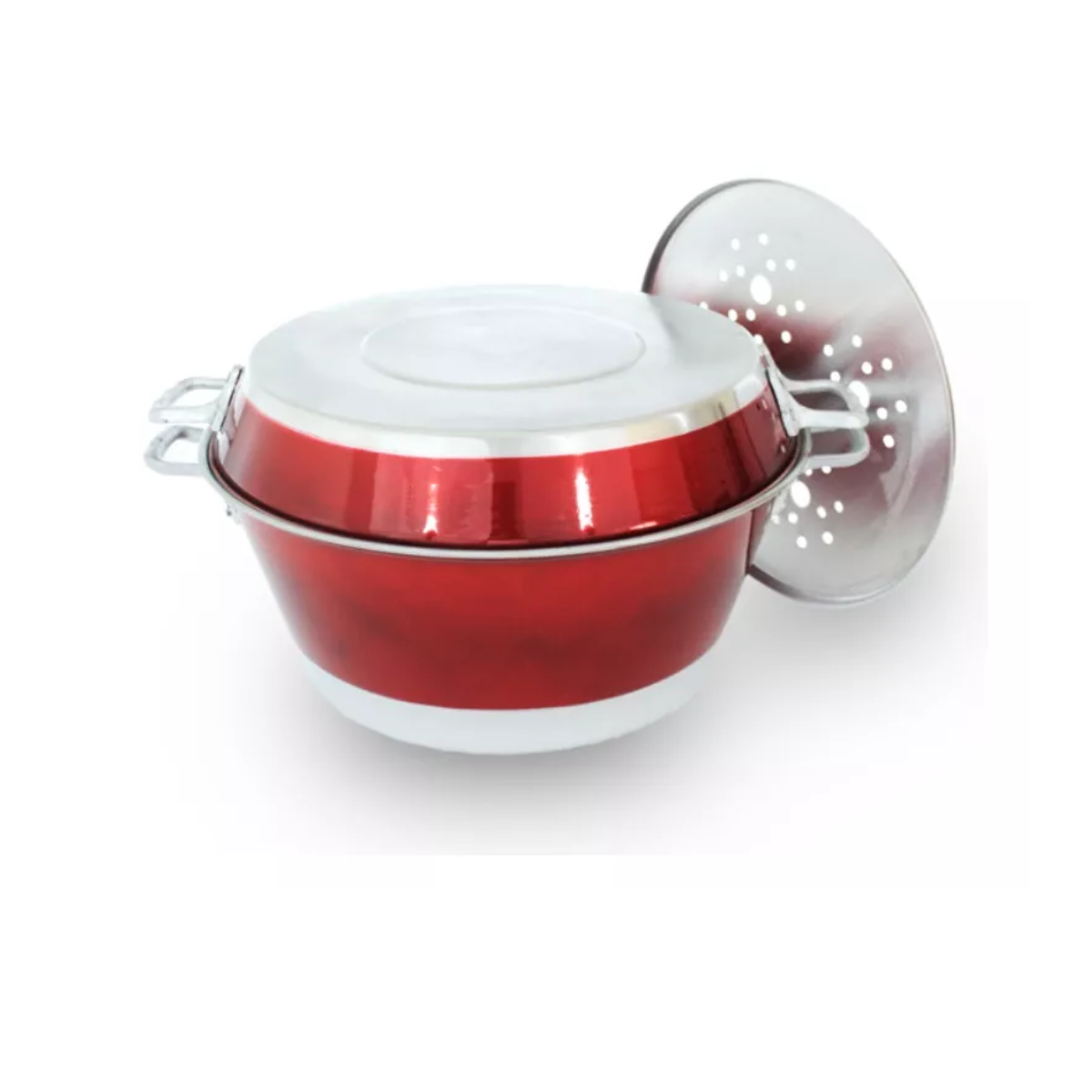 Cazo De Aluminio Pintado Con Tapa 45cm Diámetro.