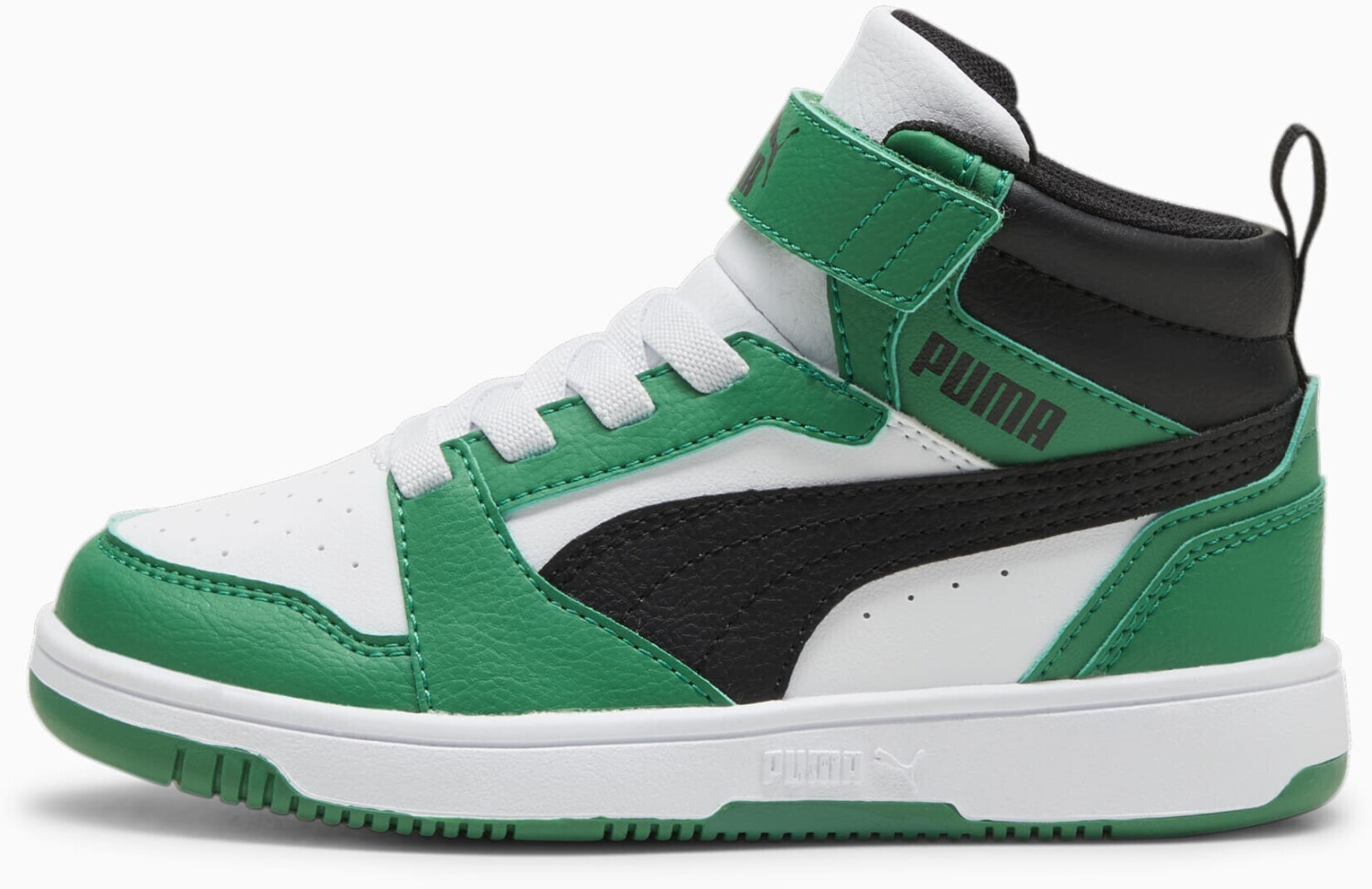 Tenis Bota Puma Rebound Blanco Negro Verde de Niños Original