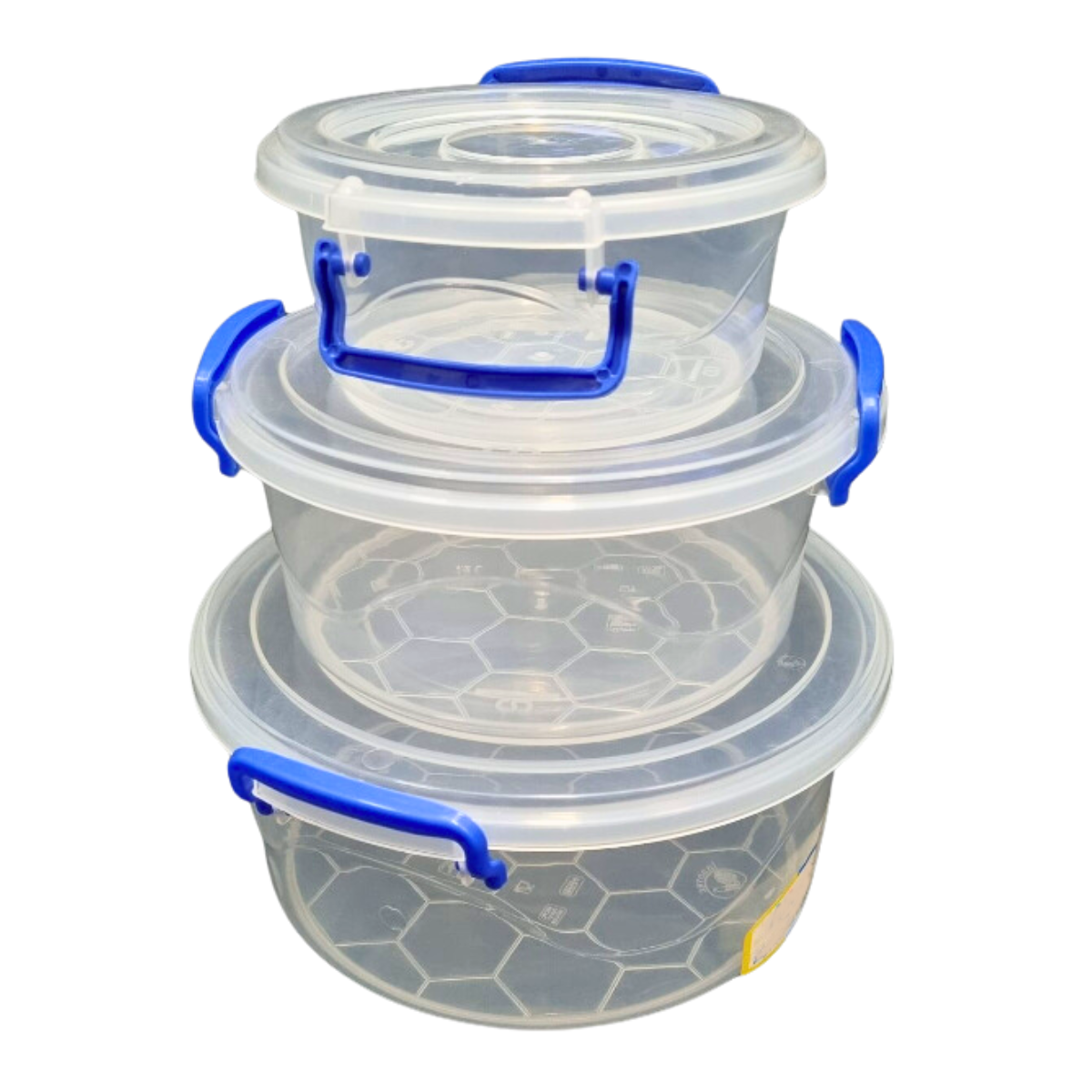 Set Toper Redondo Plástico Alica Recipiente Contenedor Multicristal 3 pz..