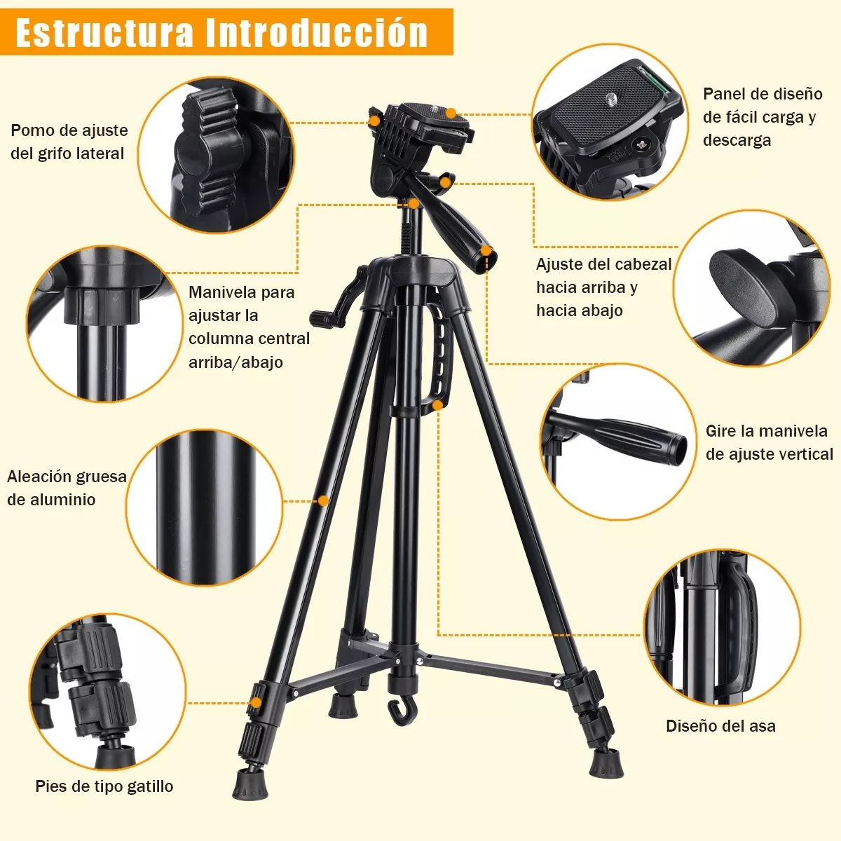 Tripode Para Cámara / Celular Profesional Ajustable 140cm