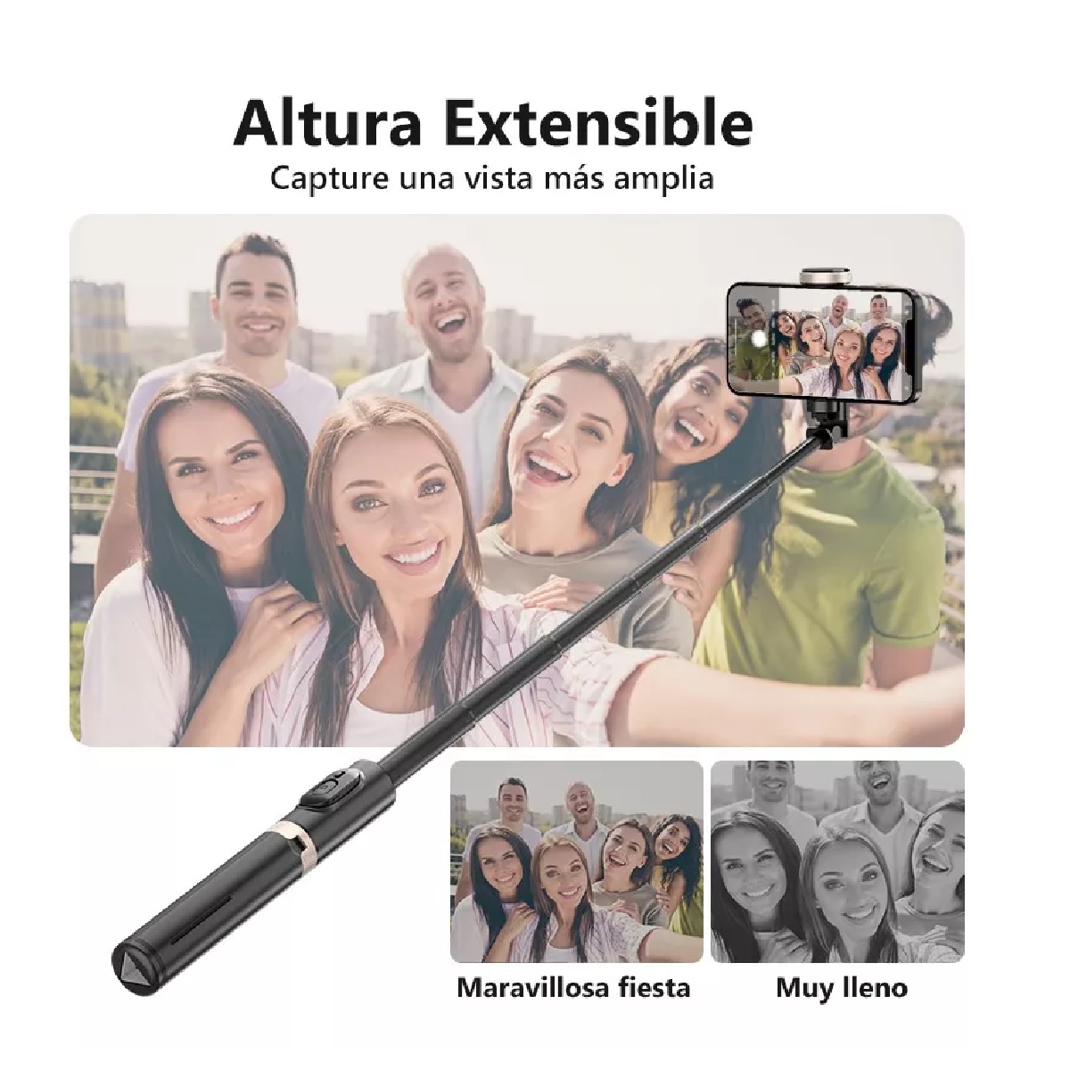 Selfie Stick Con Trípode Control Remoto Bluetooth