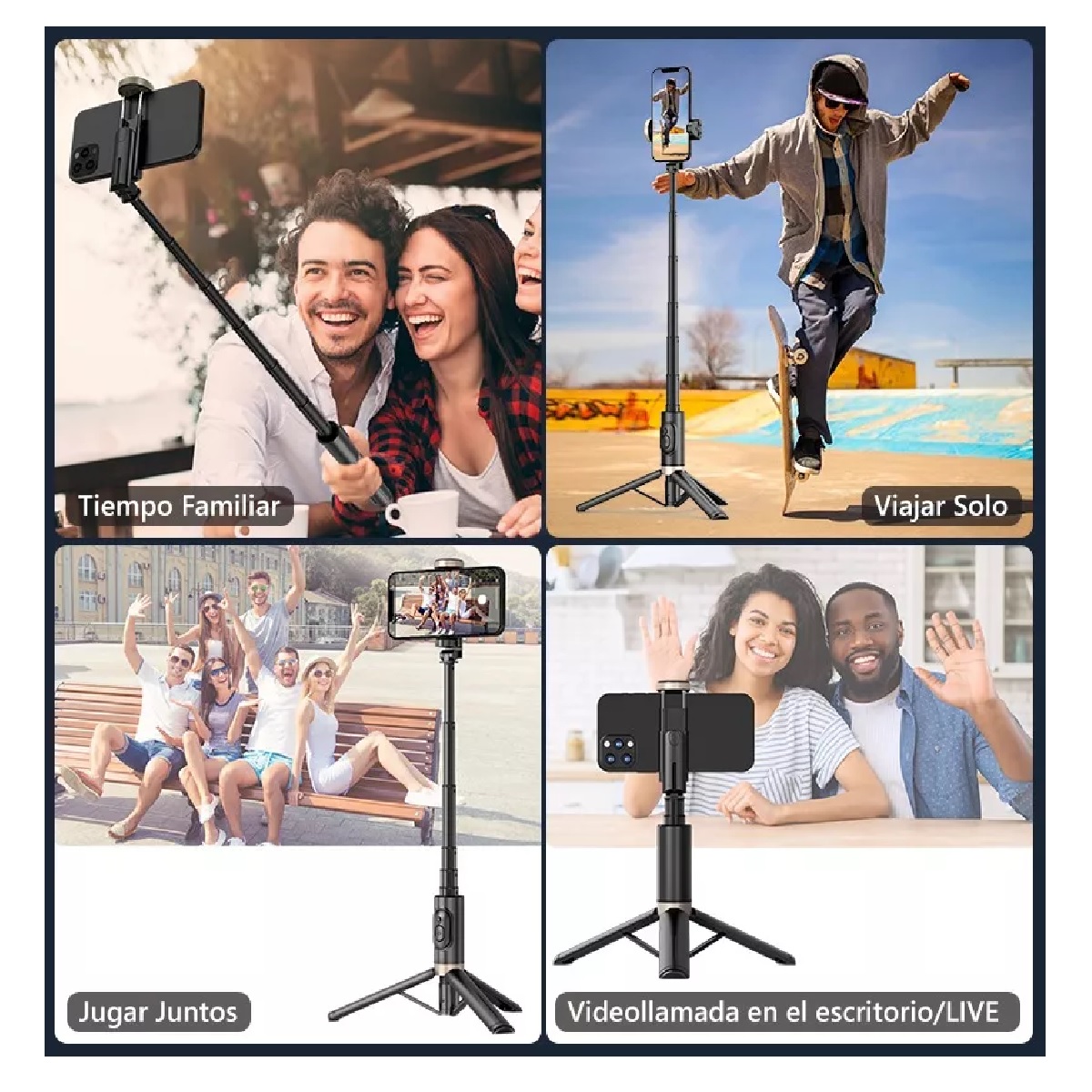 Selfie Stick Con Trípode Control Remoto Bluetooth