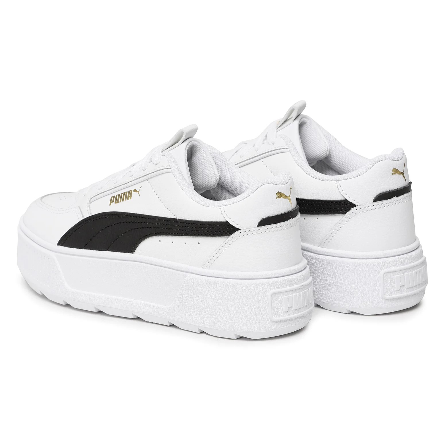 Tenis Puma Karmen Plataforma Blanco Negro De Dama Original.