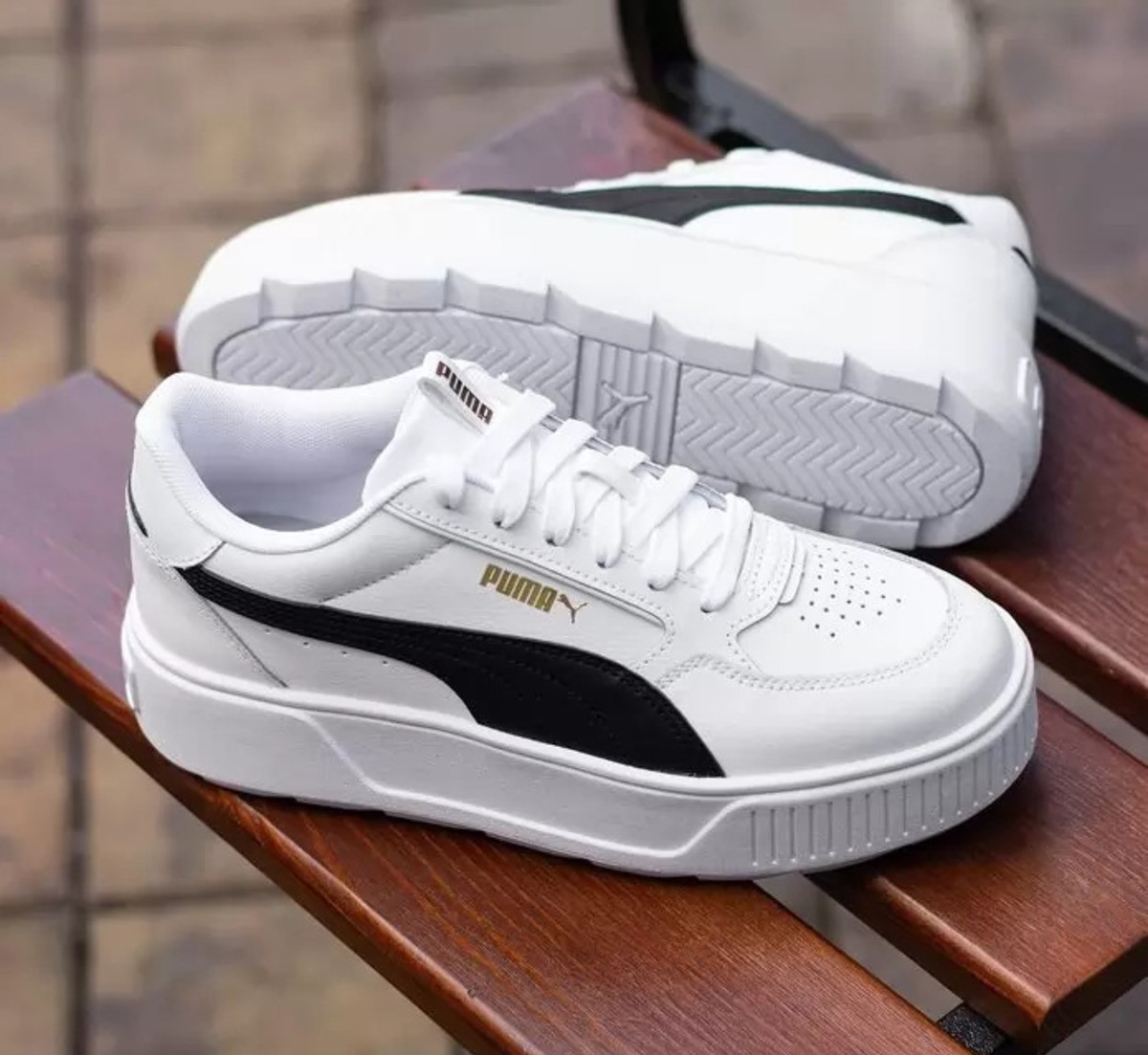 Tenis puma blancos con fashion suela cafe