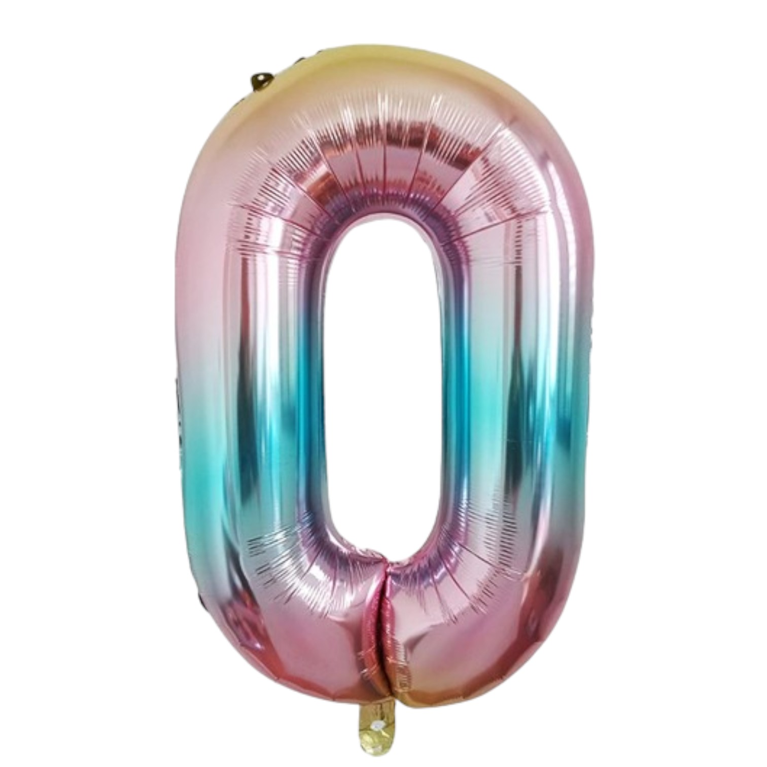 Globo Número #0 Grande Metálico Medida 32" (80 cm) Arcoiris