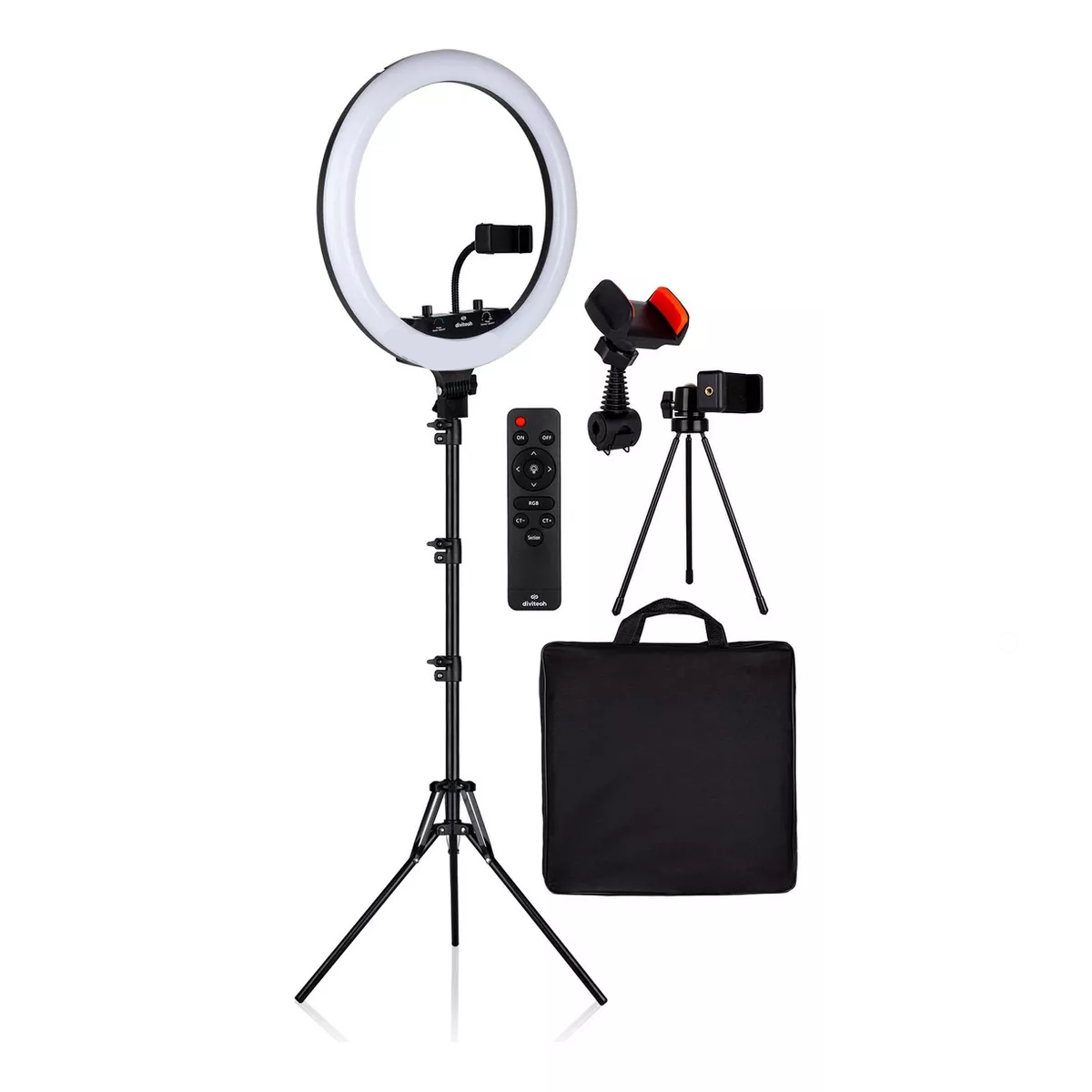 Lámpara Aro De Luz Led 18 Pulgadas + Maletín + Control Para Foto Vídeo