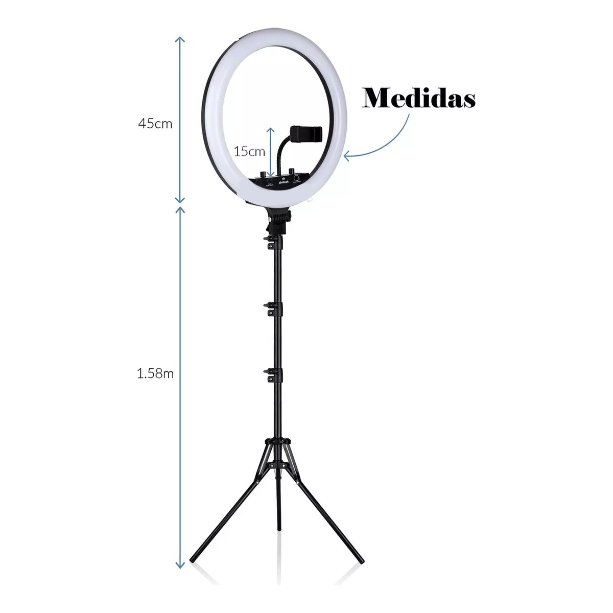 Lámpara Aro De Luz Led 18 Pulgadas + Maletín + Control Para Foto Vídeo