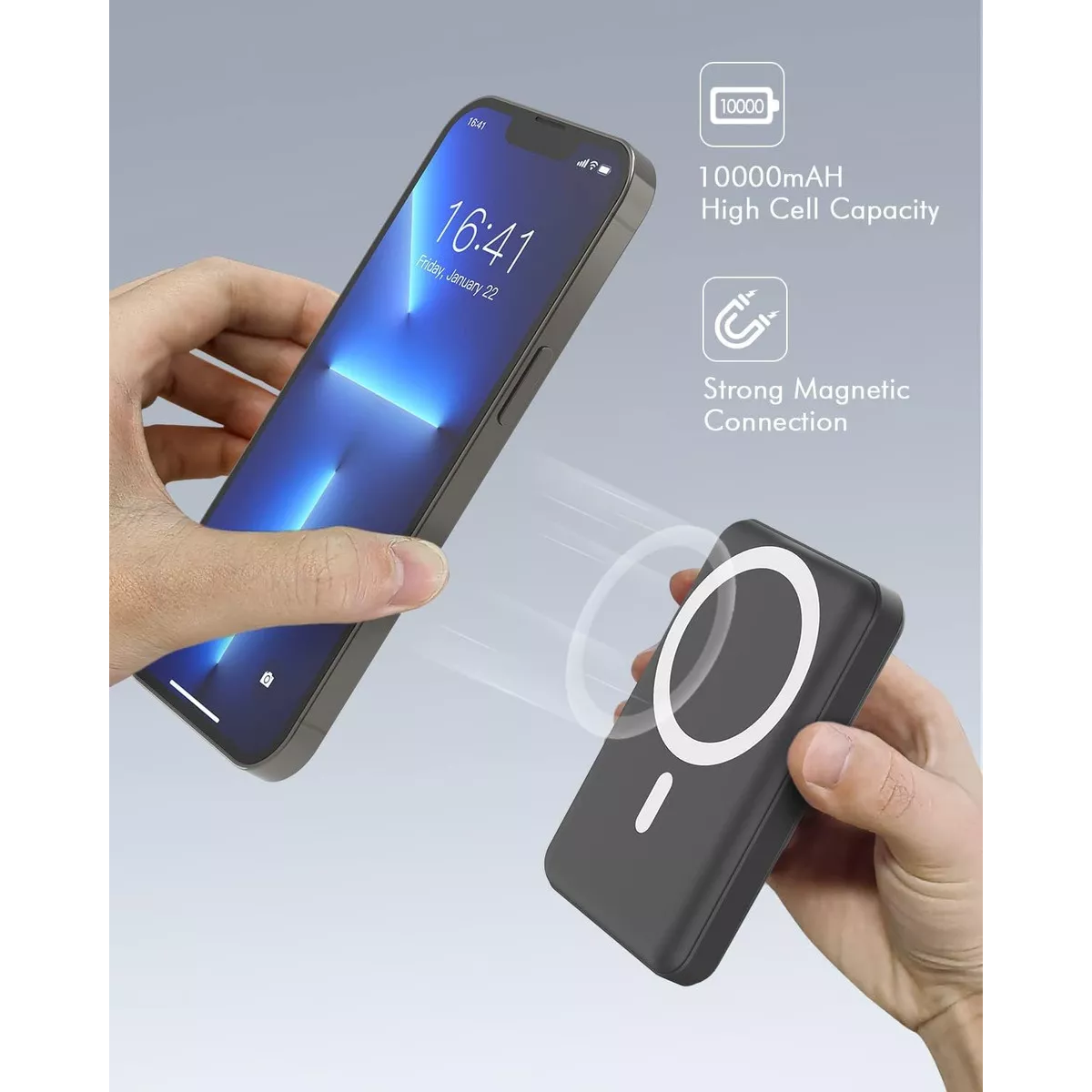 Pila Batería Carga Inalámbrica 10000 Mah Para iPhone Android