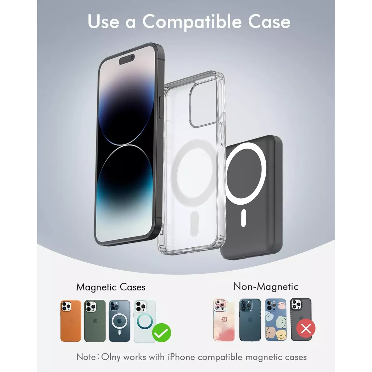 Pila Batería Carga Inalámbrica 10000 Mah Para iPhone Android