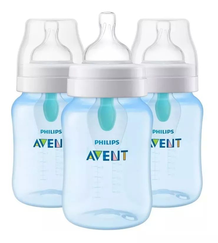 Biberones Avent Azul De 9oz Con Válvula Airfree