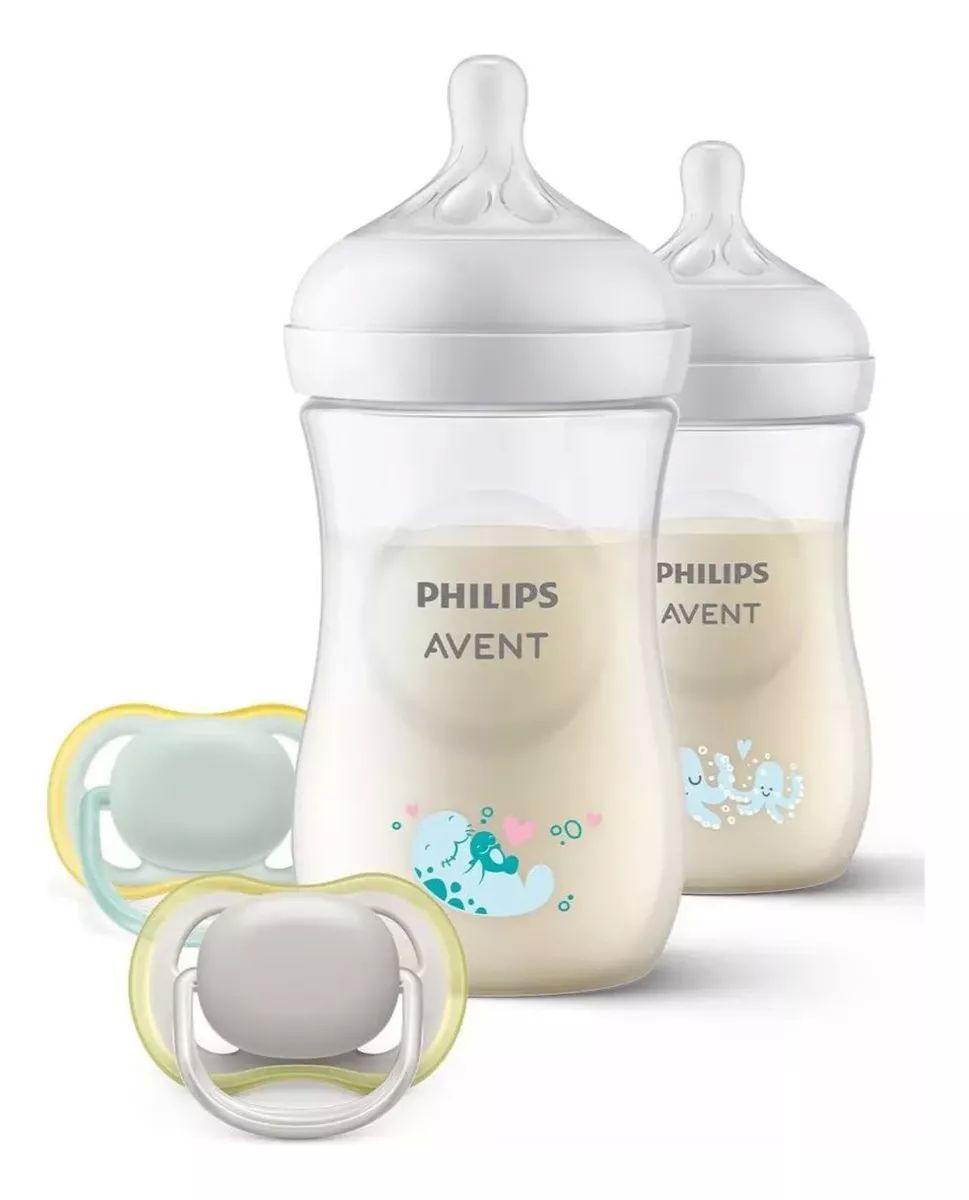 Set De Biberones Avent Natural Response Con Chupones -4 Pzas