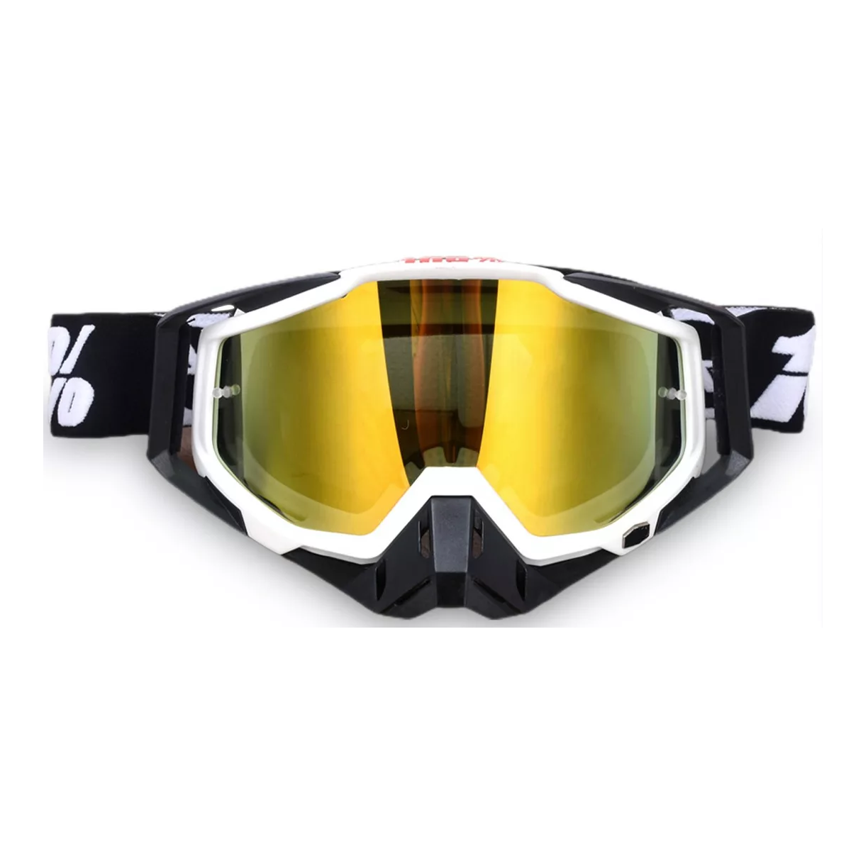 Googles Motocross De Tácticas Ajustables Para Sport Gafas Blanco y Negro