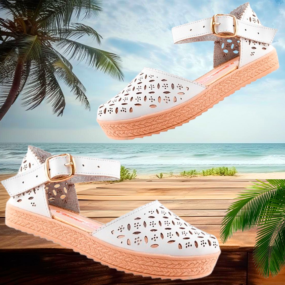 Sandalia Huarache Suela Yute Plataforma Mujer Moda Playa 100-ba.