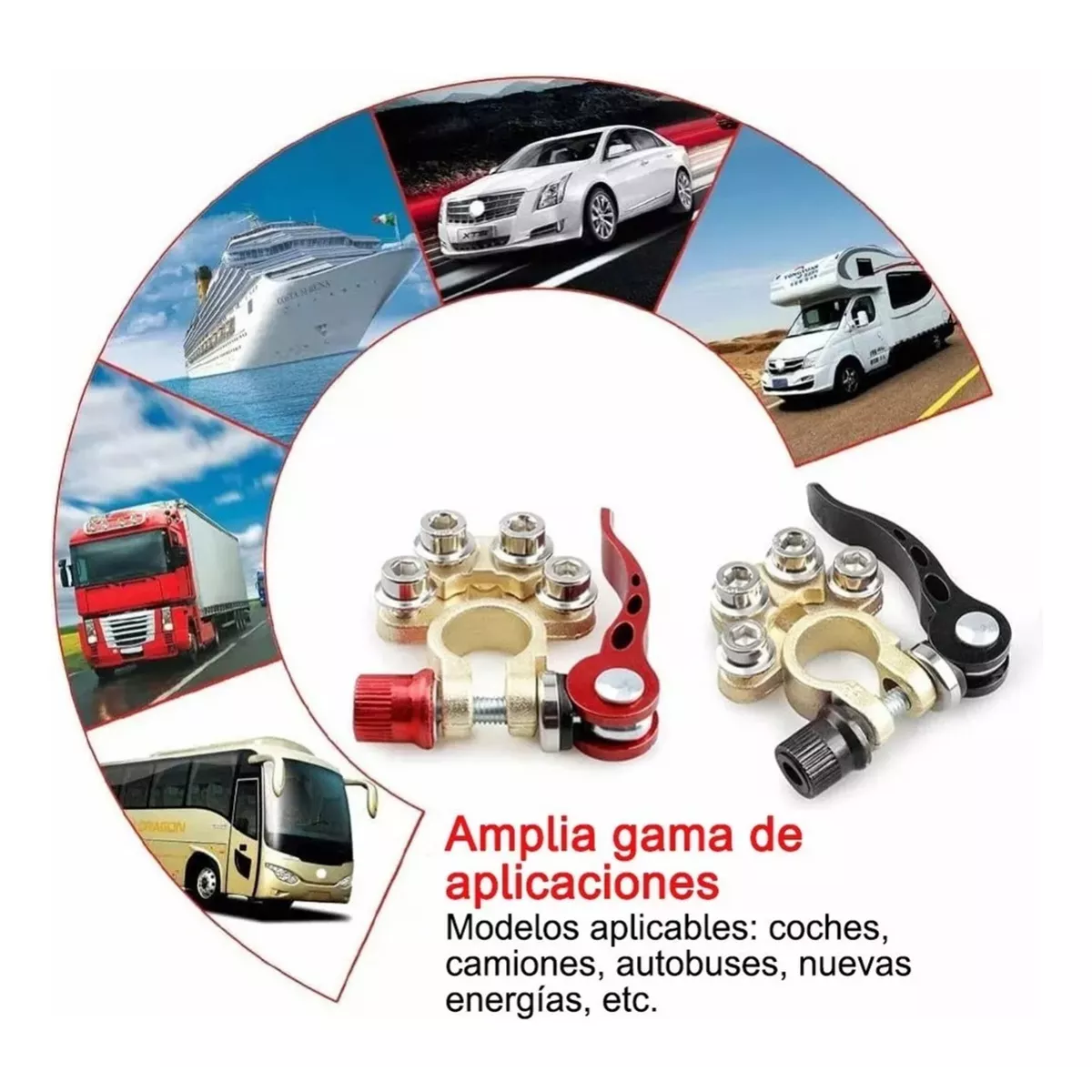 2x Terminales Conector Batería Porosa De Cabeza Pila Coche