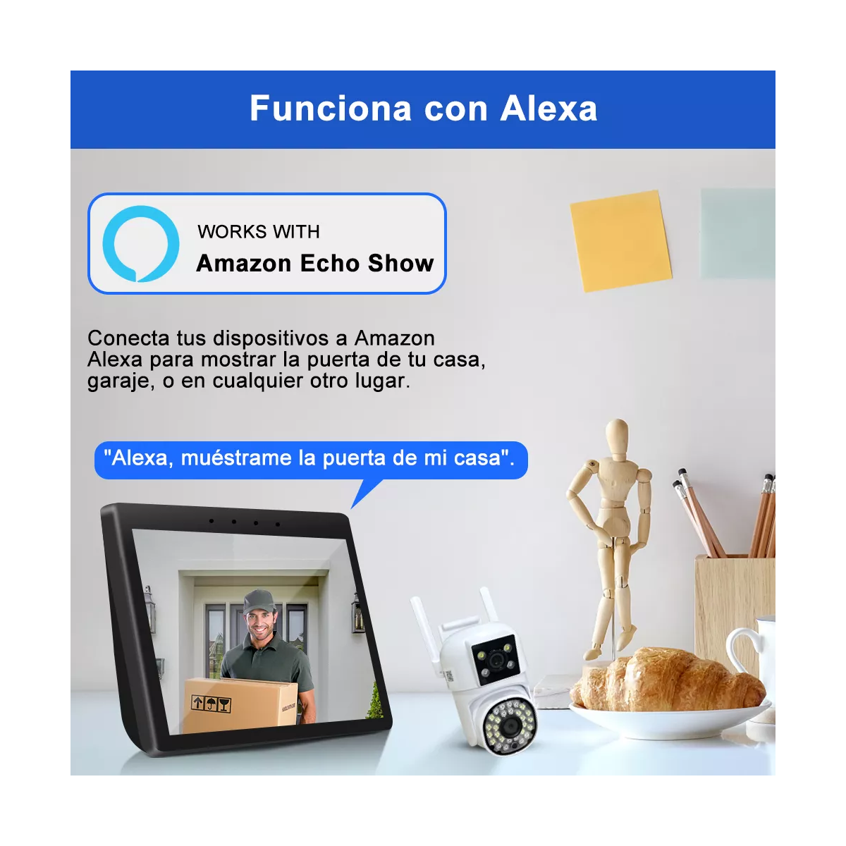 Cámara de seguridad S21 300cm 4MP visión nocturna blanca