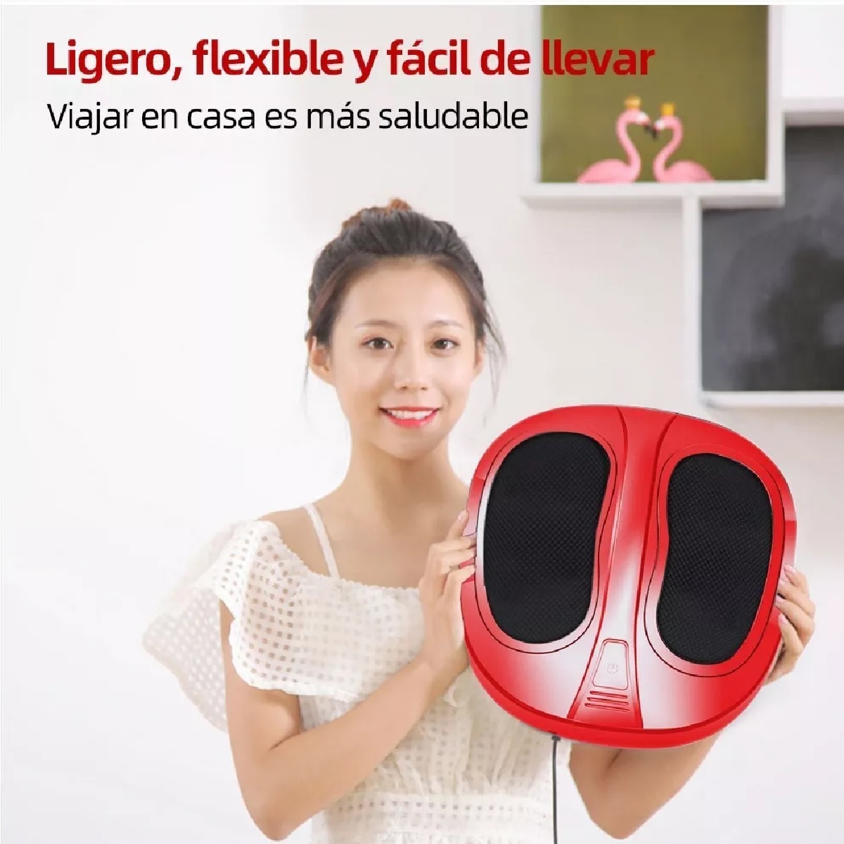 Masajeador De Pies Electrico Portatil Calor Terapia Rojo