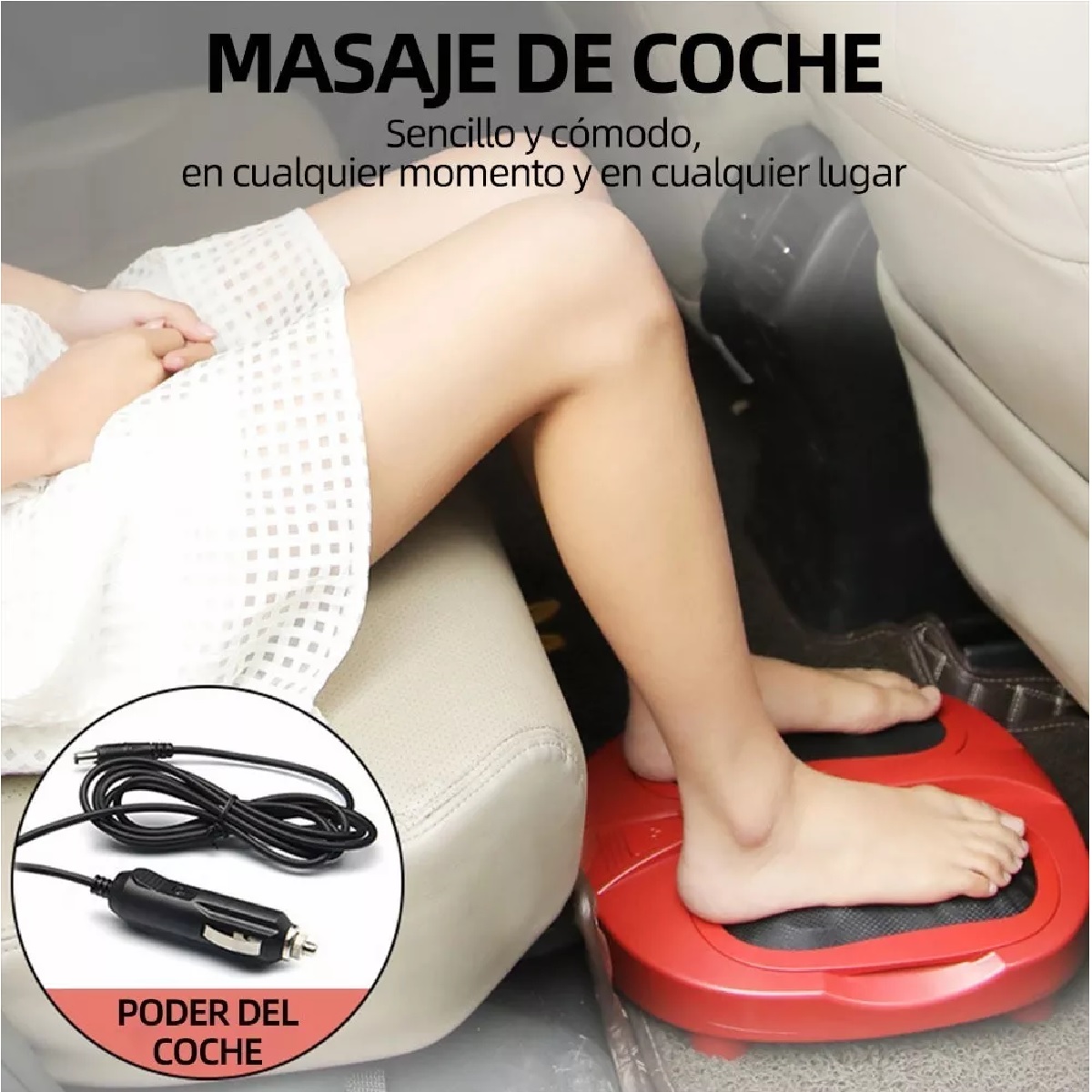 Masajeador De Pies Electrico Portatil Calor Terapia Rojo