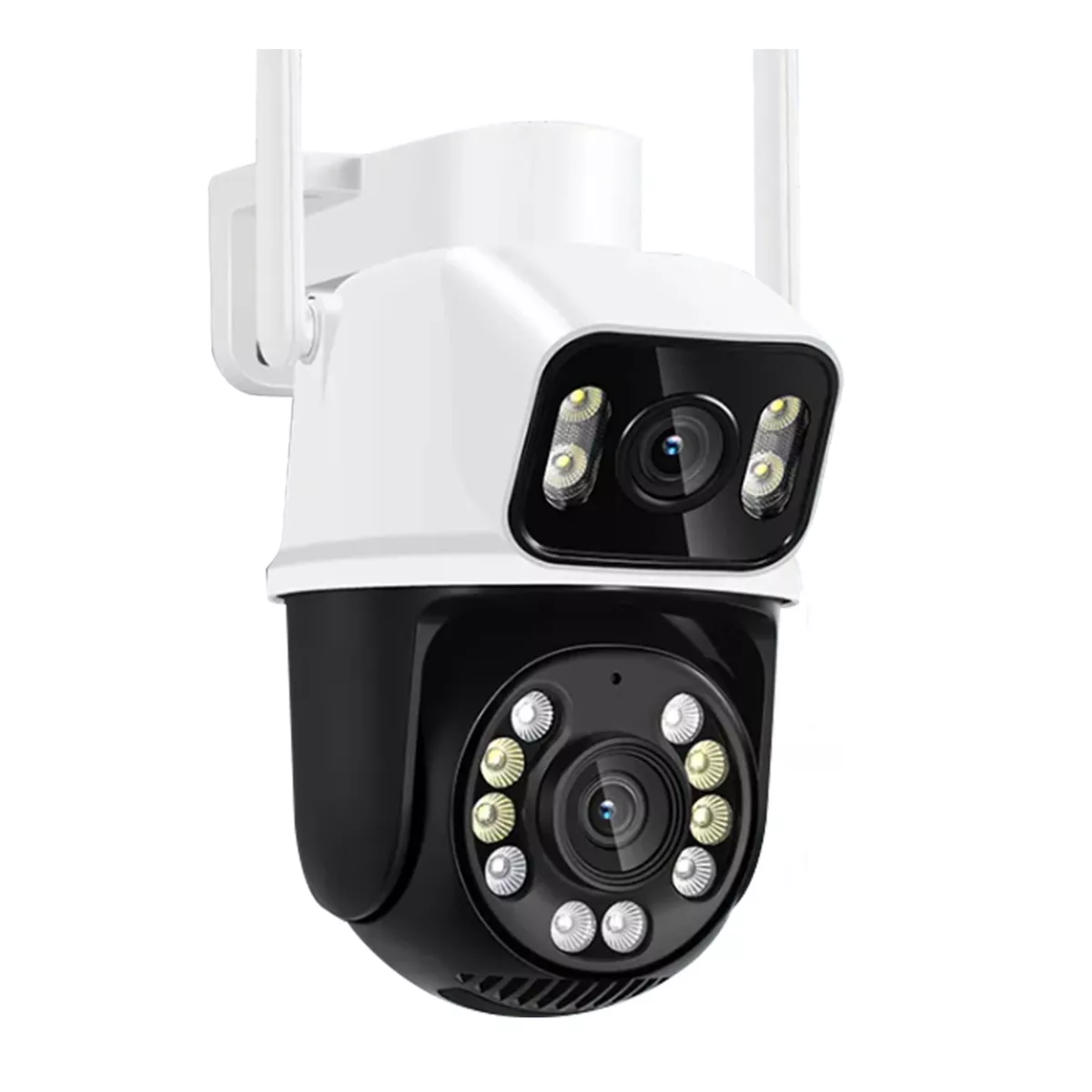 Cámara De Seguridad 8mp 4k Wifi Exterior Con Doble Lente Blanca