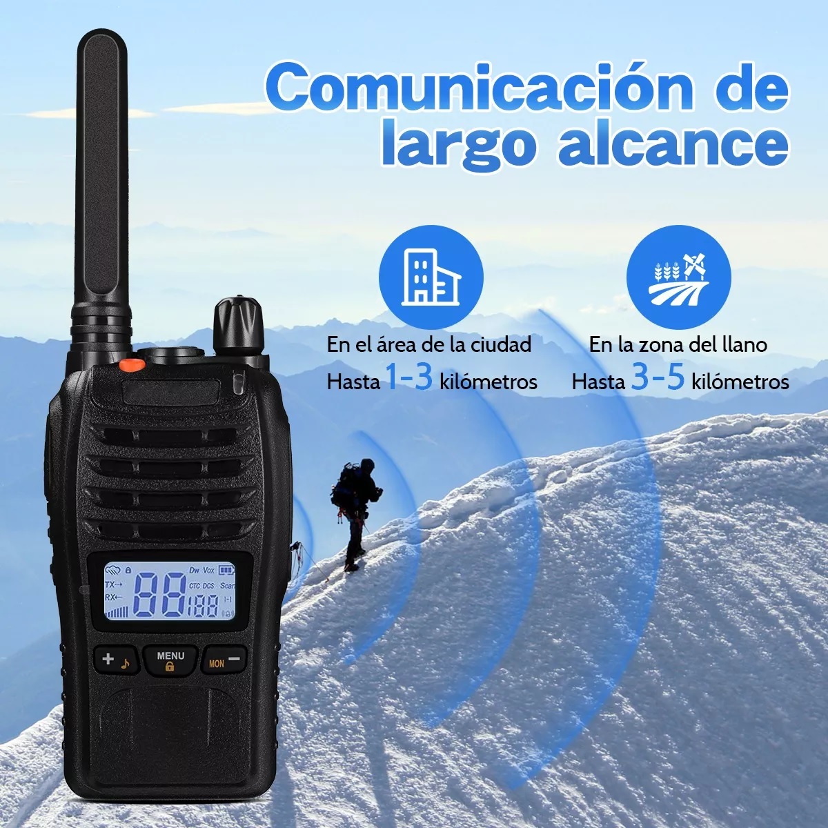 Walkie Talkie Radios Comunicación 15w Recargable 5km 2pcs