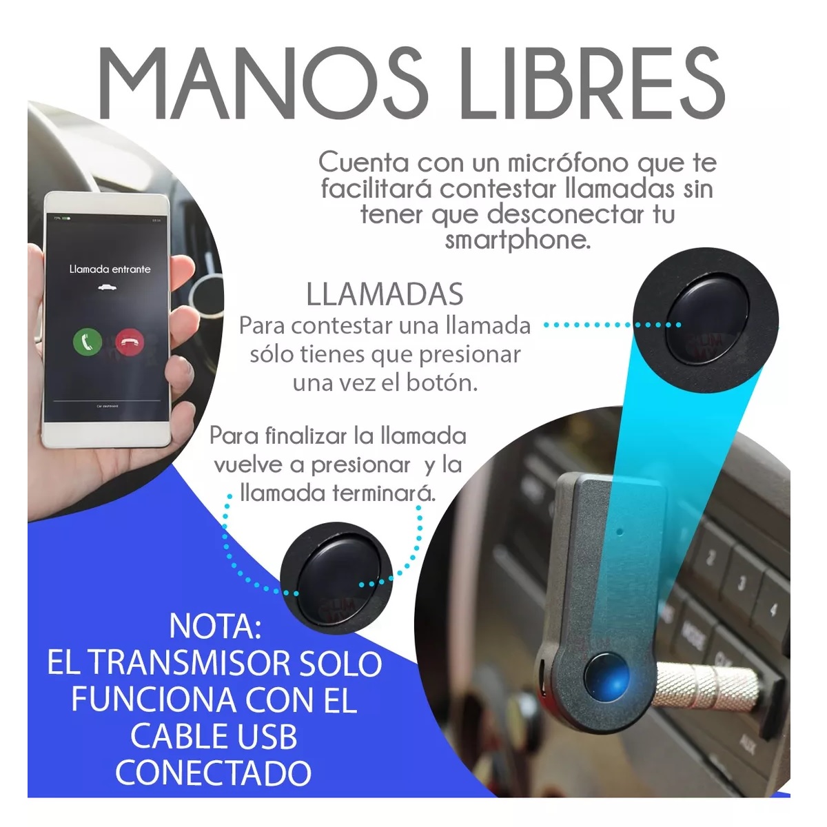 Contestar Llamadas AudÃfonos Bluetooth Music Contestar Llamadas