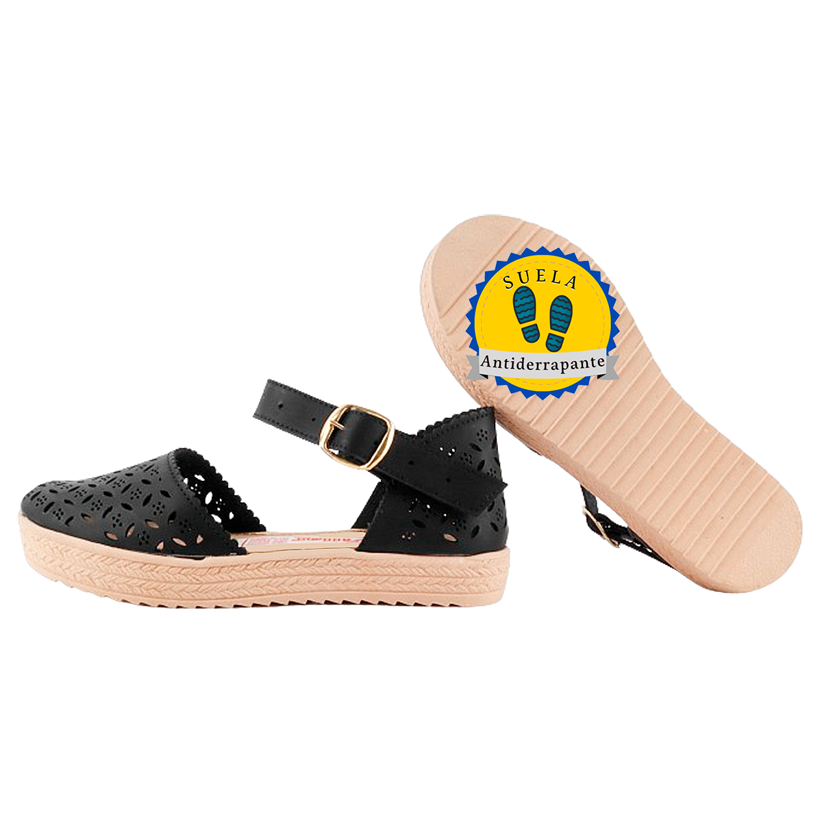 Sandalia Huarache Suela Yute Plataforma Mujer Playa 100-na.