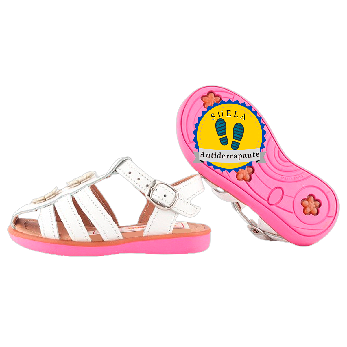 Sandalia Huarache Niña Bebé 100% Piel Cómodos Playa 1042-b.