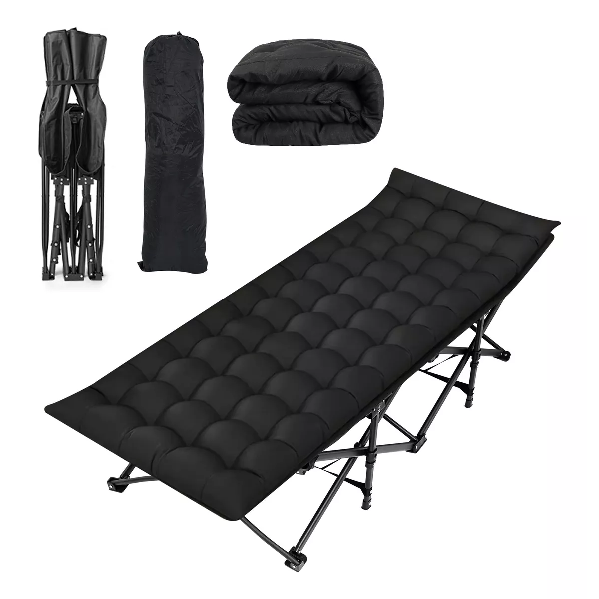 Cama Portatil Plegable Catre Para Acampar Con Colchón 188x71