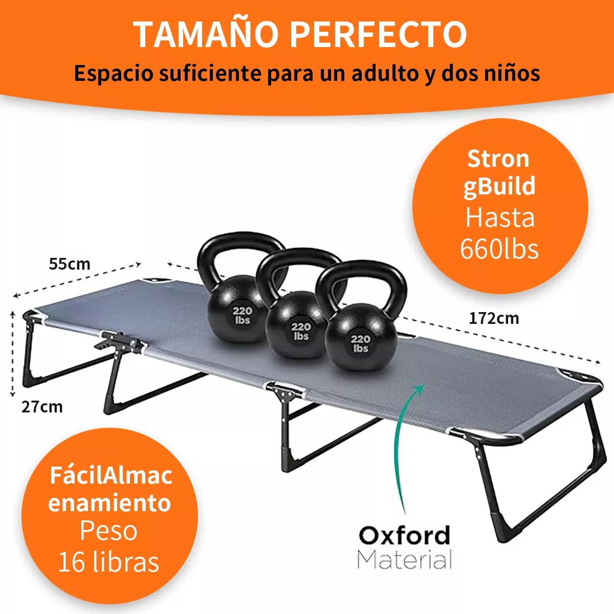 Cama Plegable Portatil De Reforzado Con Colchon Desmontable