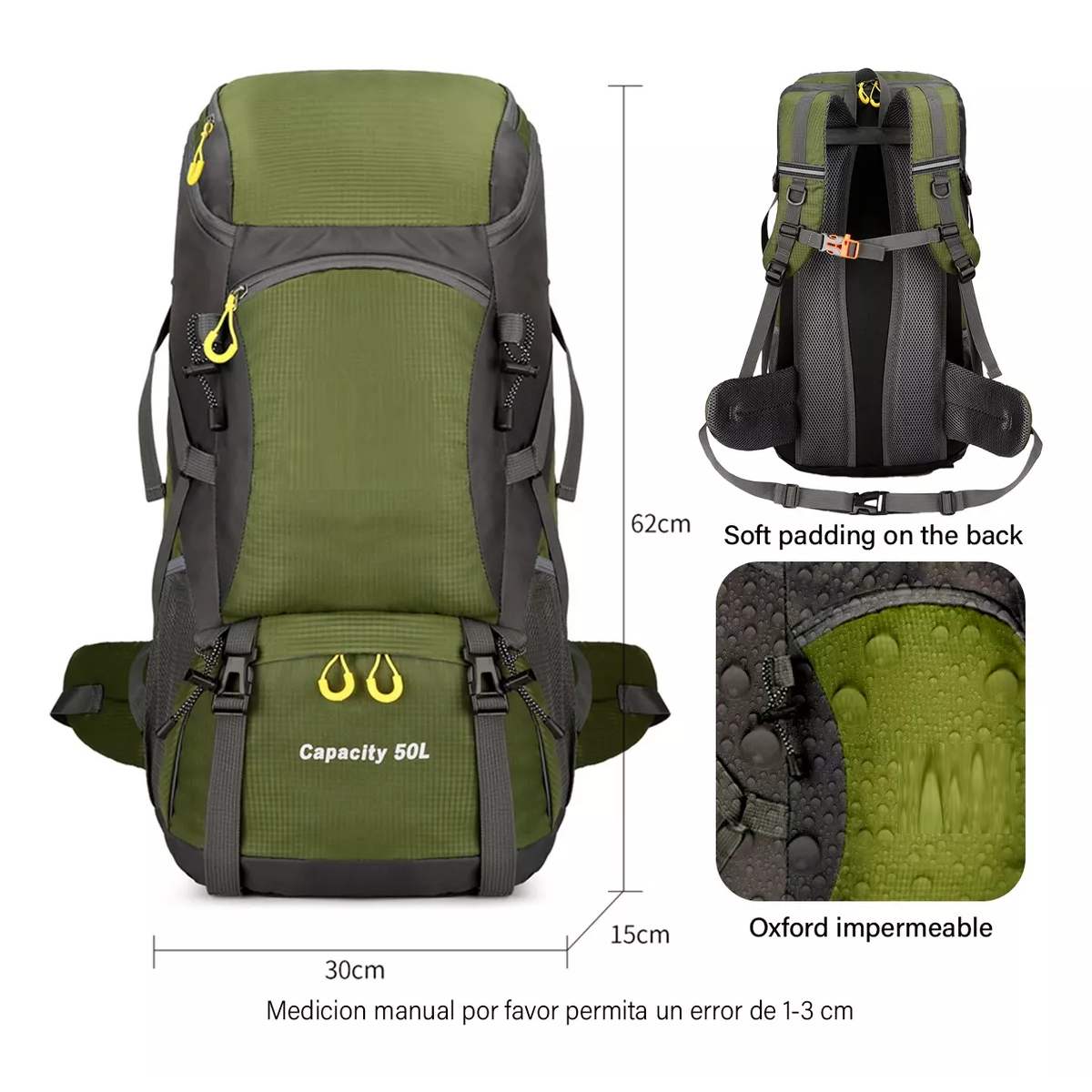 Mochila Táctica Militar Impermeable De Viaje Montañismo 50l
