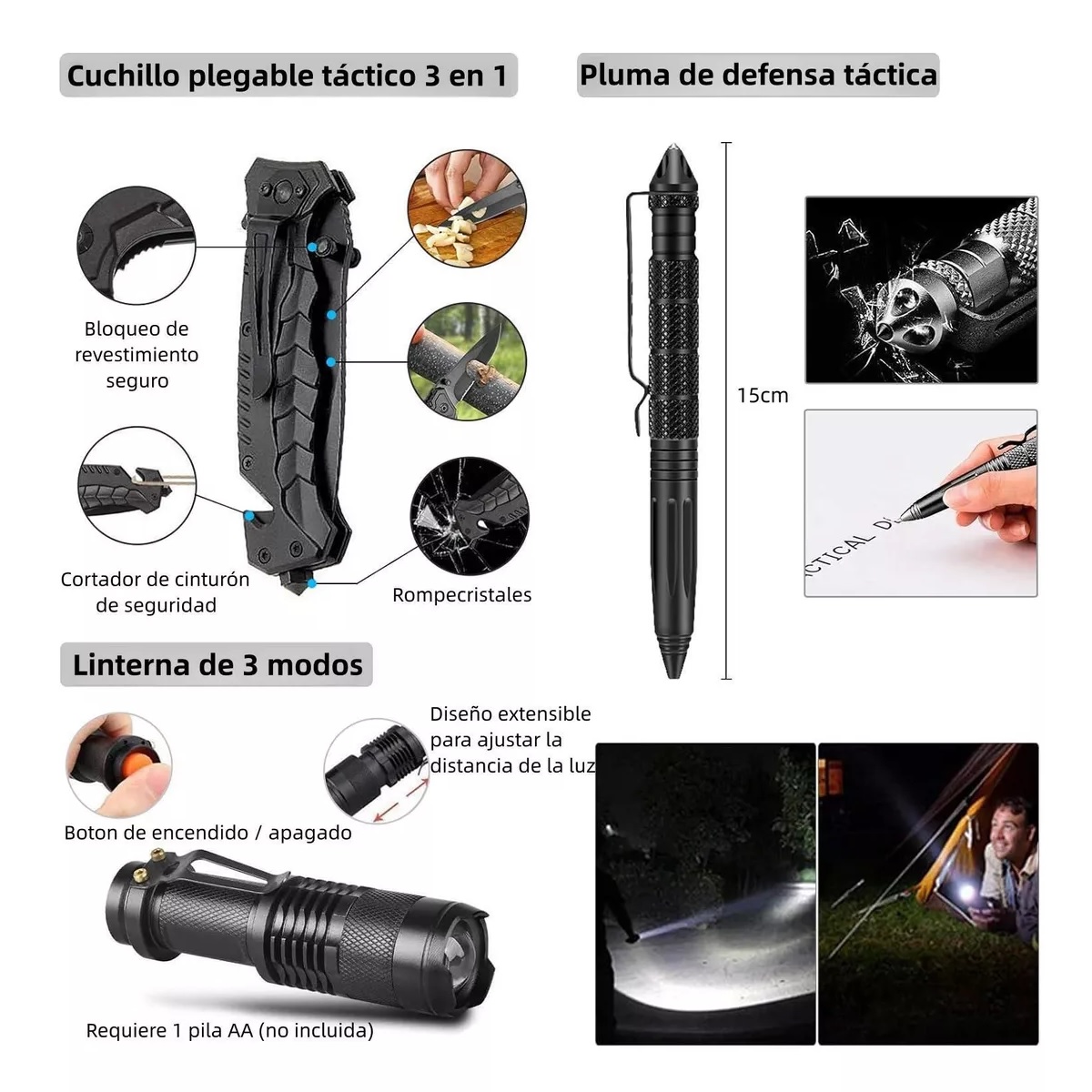 Kit D Supervivencia Emergencia Completo P/senderismo Camping