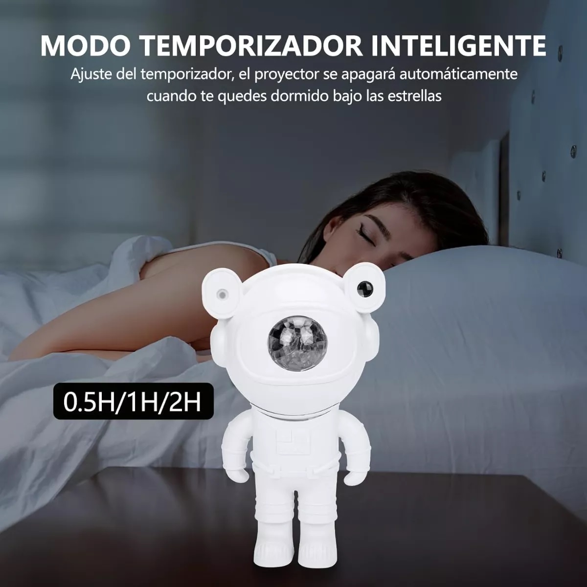 Proyector De Estrellas Astronauta Luz De Noche Con Bluetooth