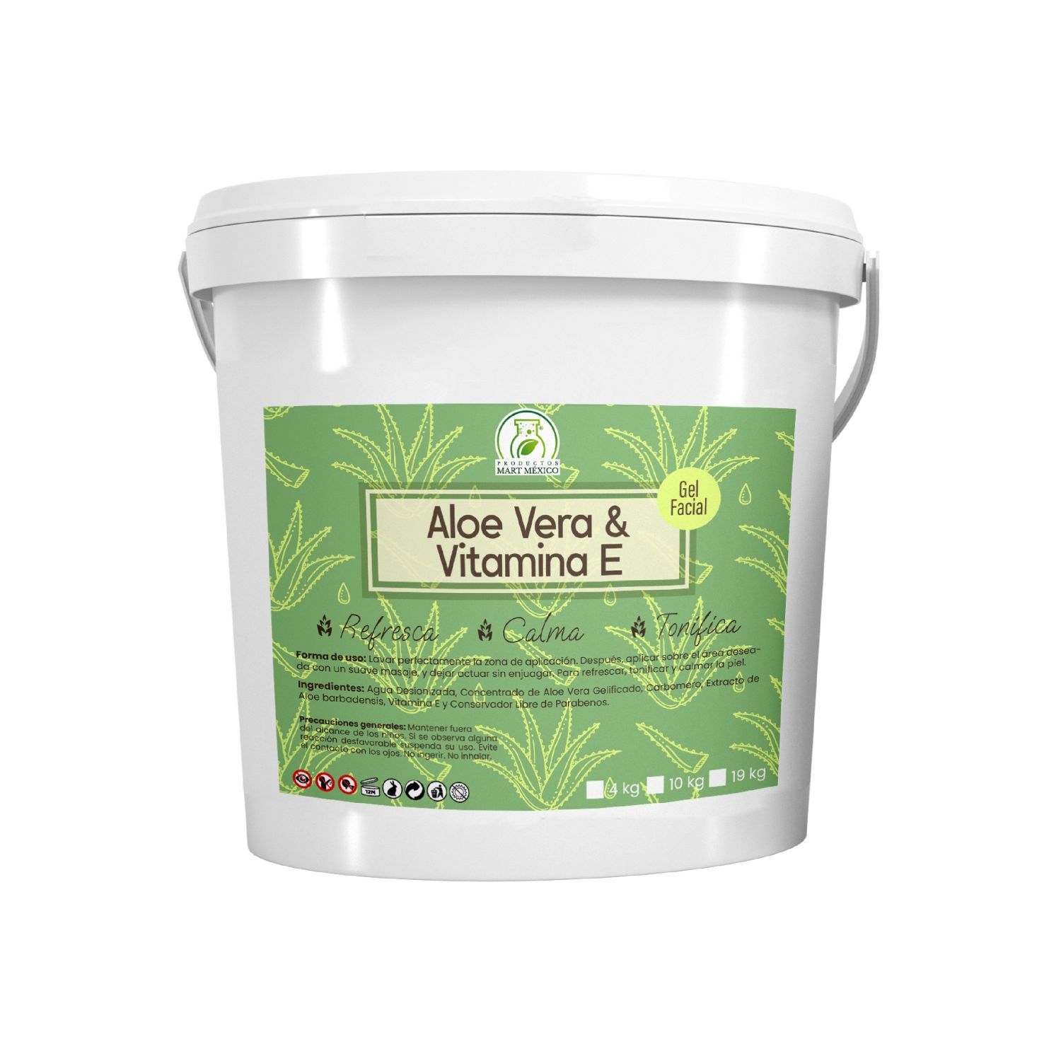 Gel Hidratante De Aloe Vera Con Vitamina E Regenerador 4 kilos