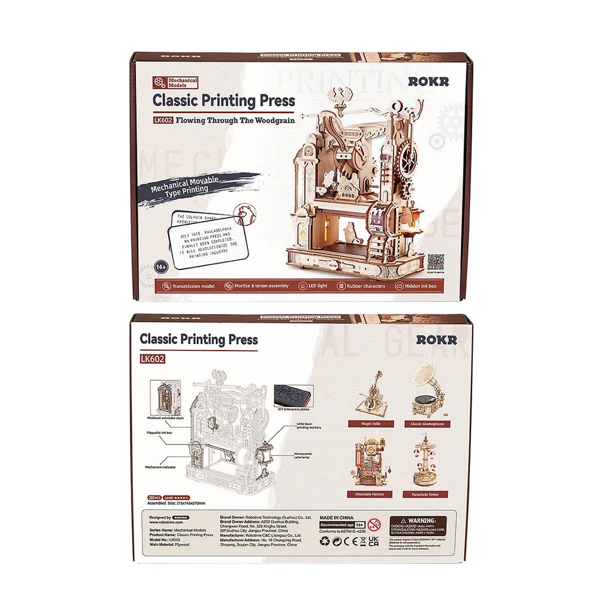 Rompecabezas 3d Classic Printing Press Mecánico.