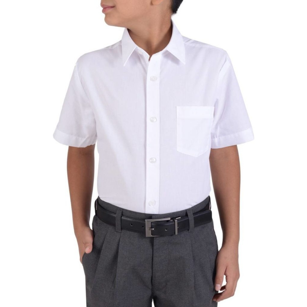 Camisa Escolar Manga Corta Blanca Vestir Infantil Niños