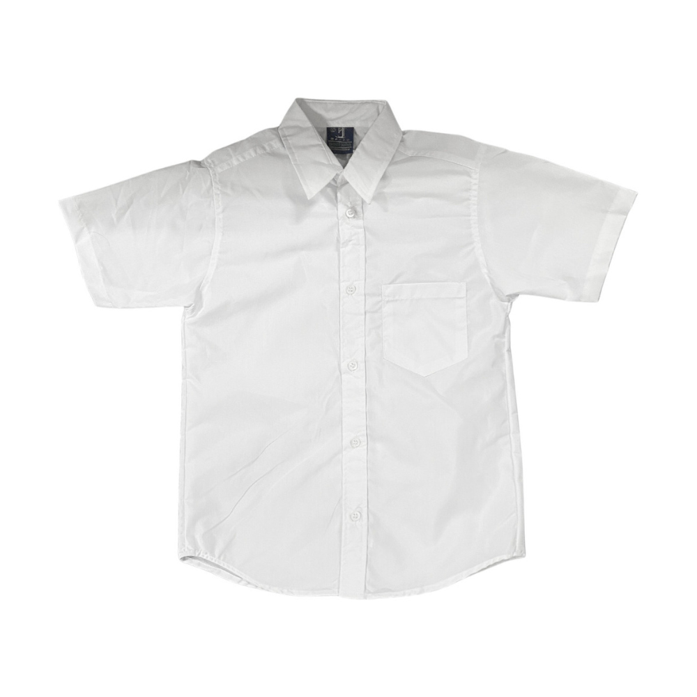 Camisa Escolar Manga Corta Blanca Vestir Infantil Niños