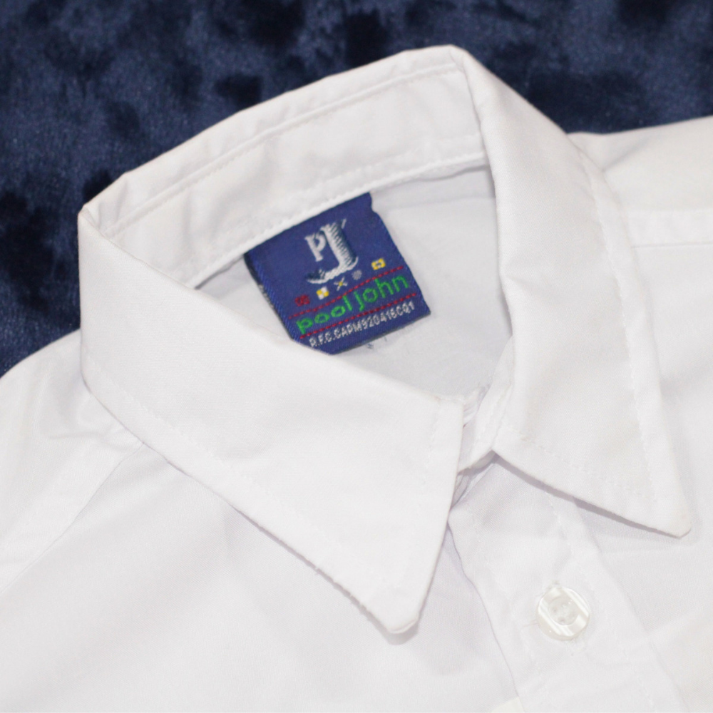 Camisa Escolar Manga Corta Blanca Vestir Infantil Niños