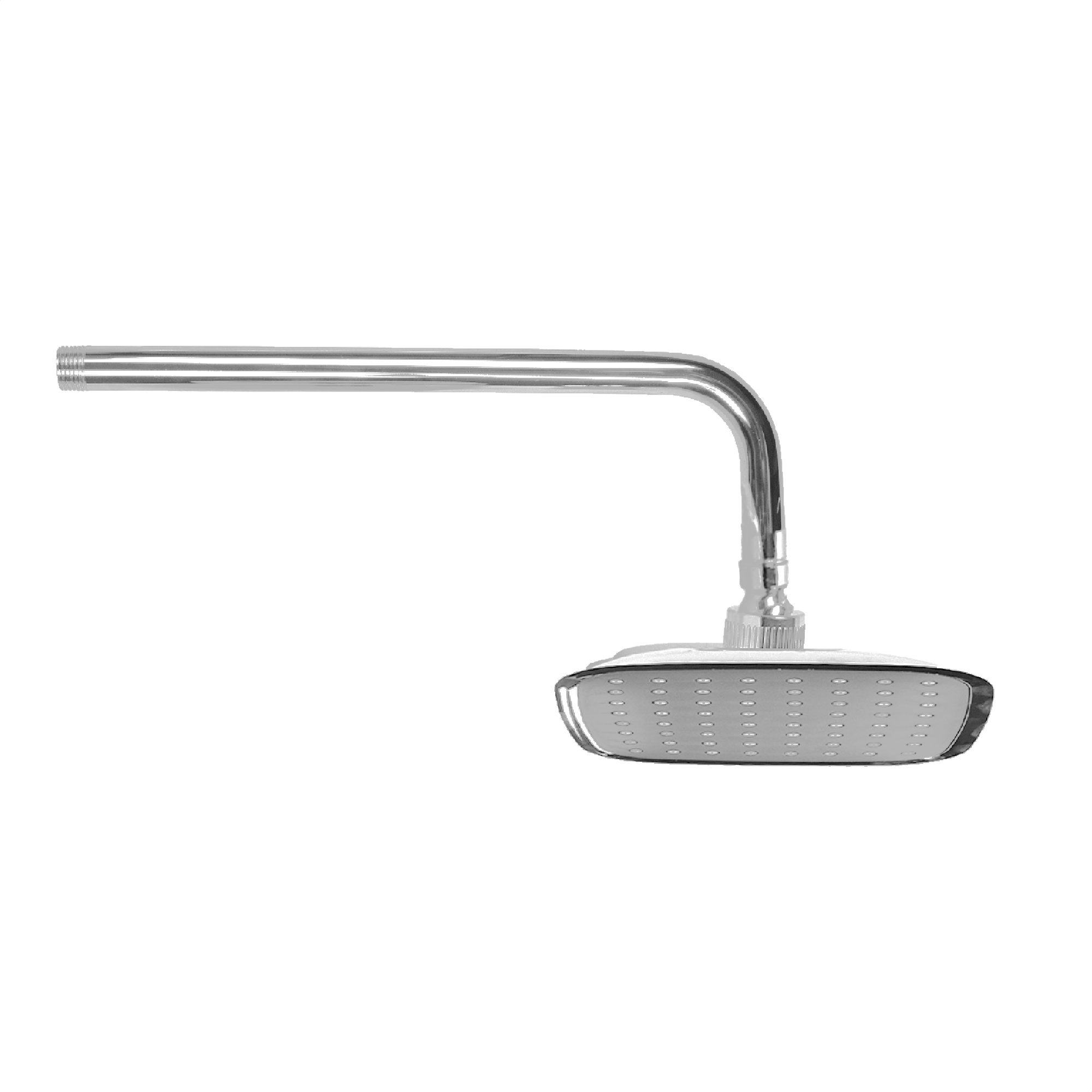 MEER Faucets  by CNX | Regadera Cuadrada de 15 cm con Cuello de 27 cm, Cabezal de Ducha de ABS con Tubo de Metal Cromado. Multiposición, Anti-Sarro y Funciona con Presión Baja.