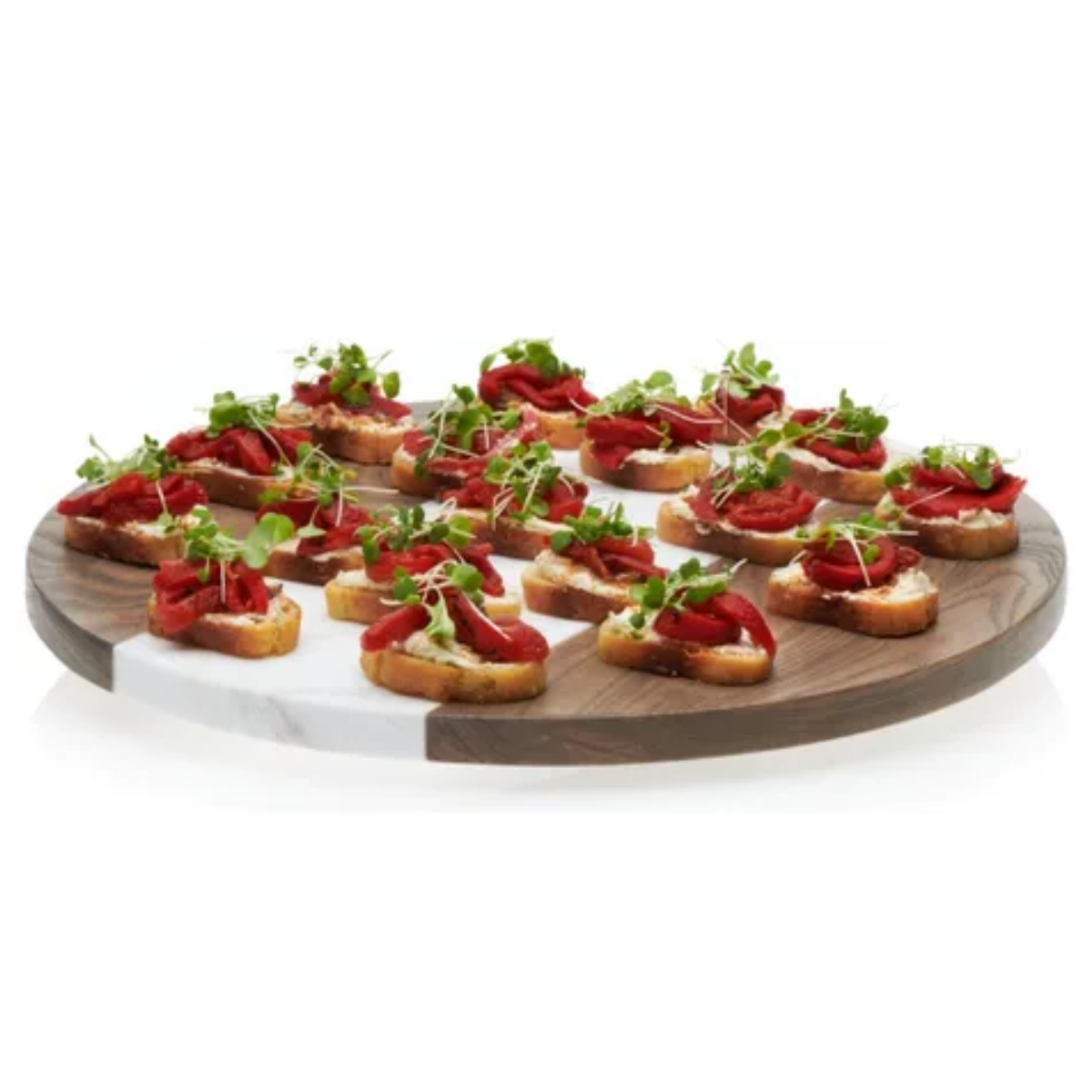 Base Giratoria De Madera Y Marmol 38 Cm