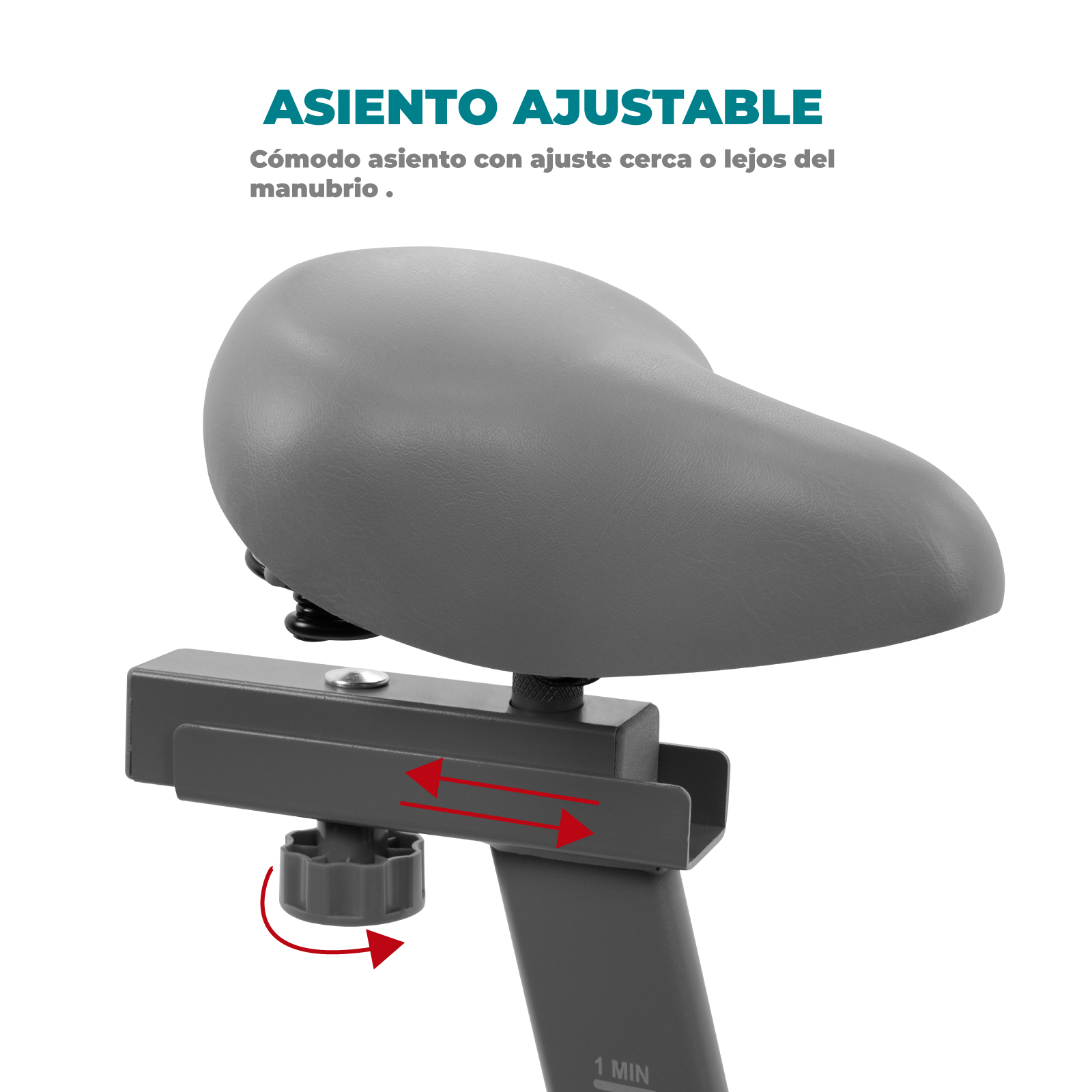Altera - Bicicleta Fija ajustable para Spinning con disco de inercia y un monitor de progreso (BLANCO/GRIS)