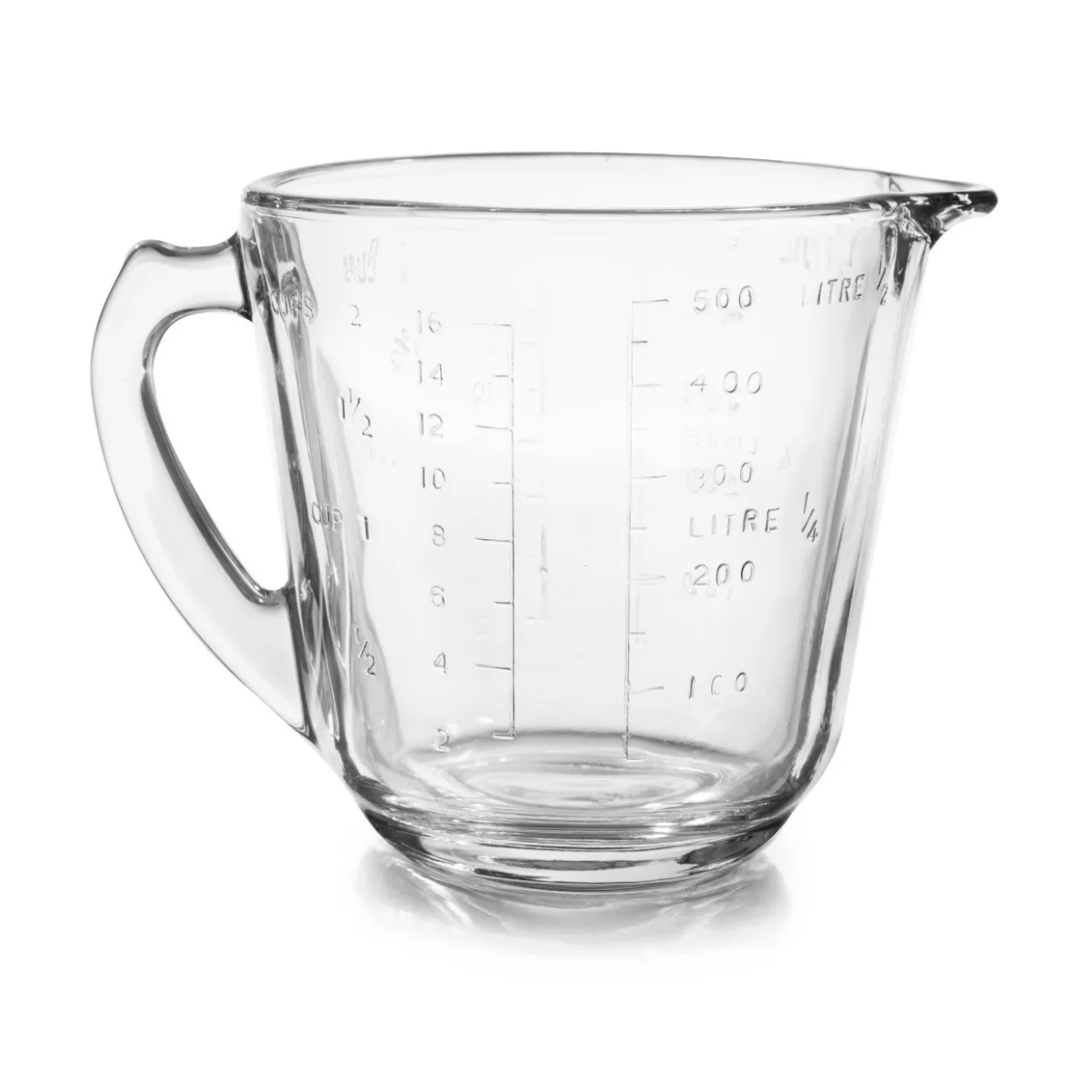 Pro Chef Juego De 2 Tazas Medidoras De Vidrio Pyro Rey