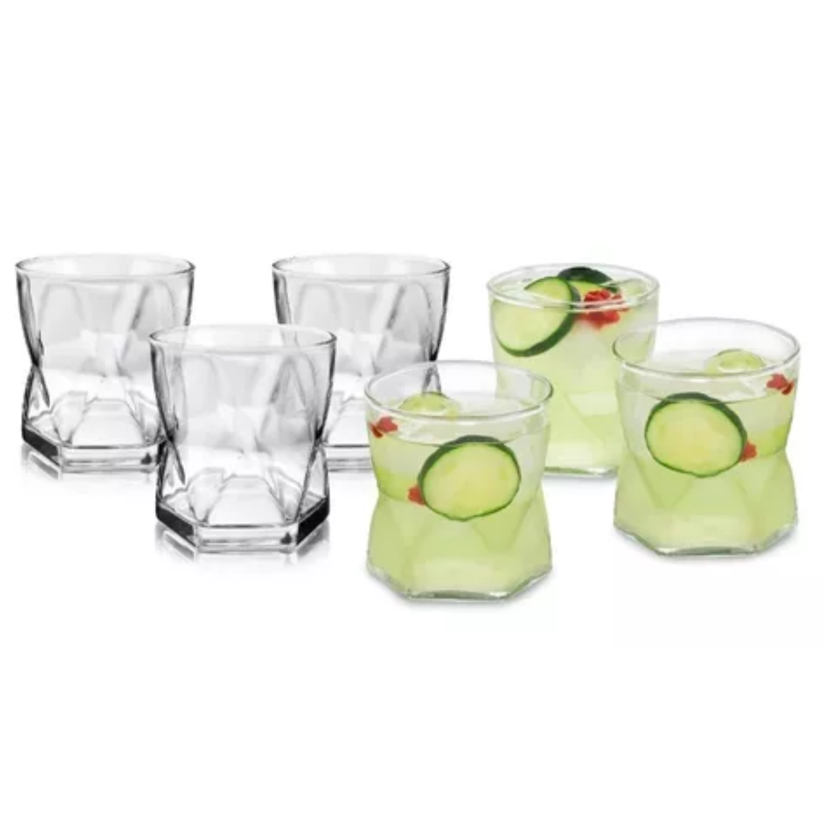 Octo Juego De 6 Vasos De Vidrio Modernos Minimalistas