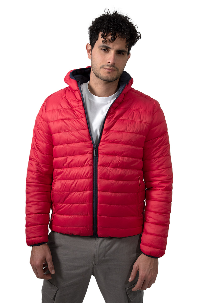 Chamarra Para Hombre Acolchada Doble Vista Con Gorro