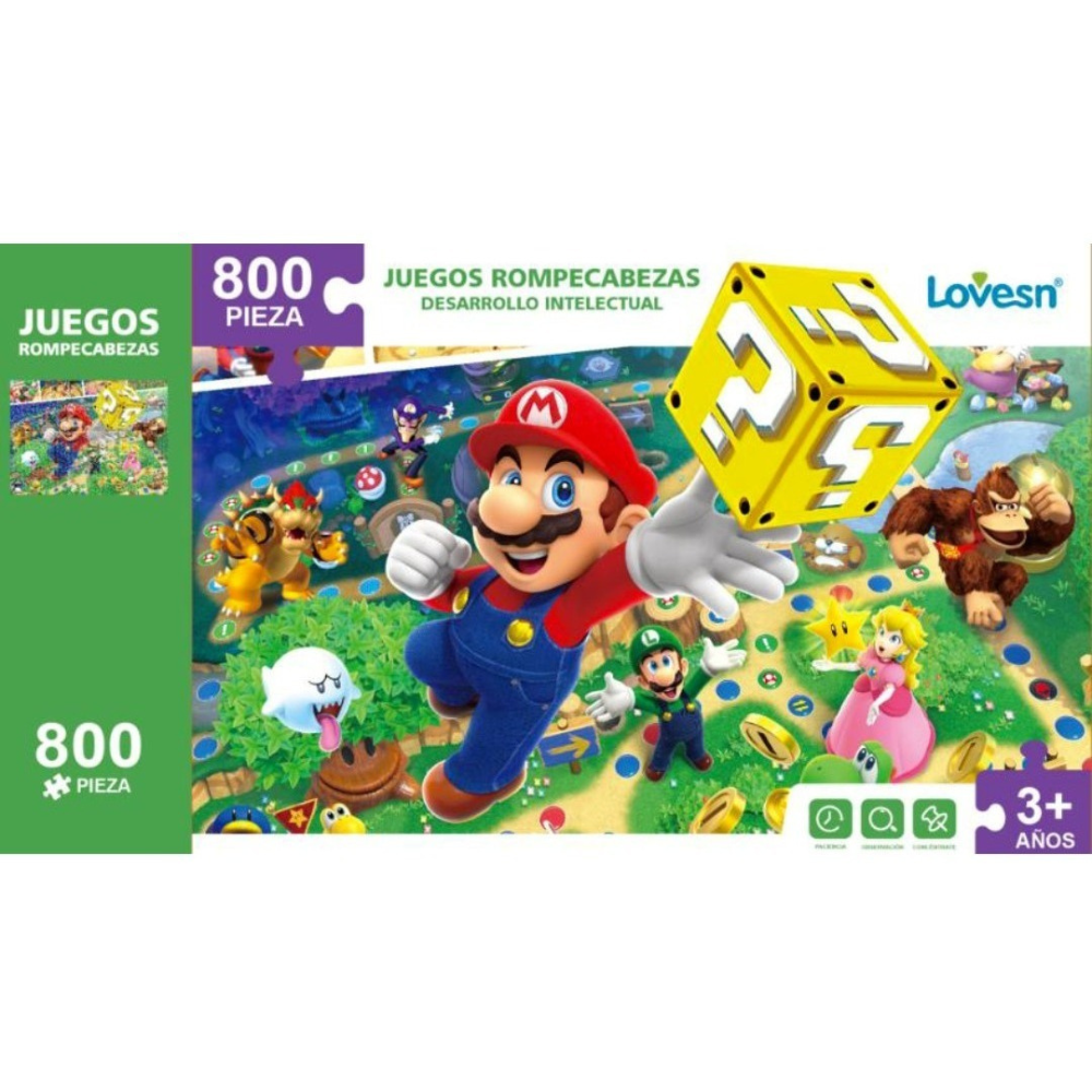 Rompecabezas Super Mario Bros World 800 Piezas Videojuegos, Figura de Mario, Juguetes de Mario para Niños, Juguete de Construcción, Juguetes Didácticos.