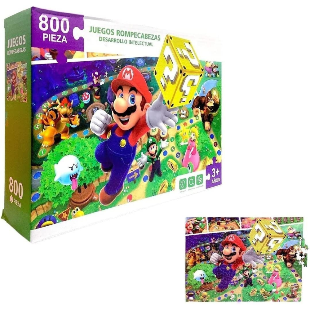 Rompecabezas Super Mario Bros World 800 Piezas Videojuegos, Figura de Mario, Juguetes de Mario para Niños, Juguete de Construcción, Juguetes Didácticos.