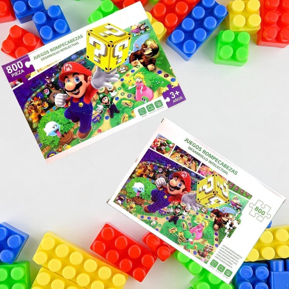 Rompecabezas Super Mario Bros World 800 Piezas Videojuegos, Figura de Mario, Juguetes de Mario para Niños, Juguete de Construcción, Juguetes Didácticos.
