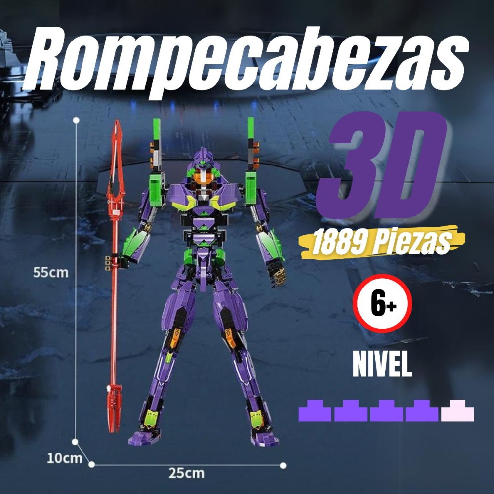 Evangelion Eva-01 Set Figura Armable Bloques 55cm Articulado.