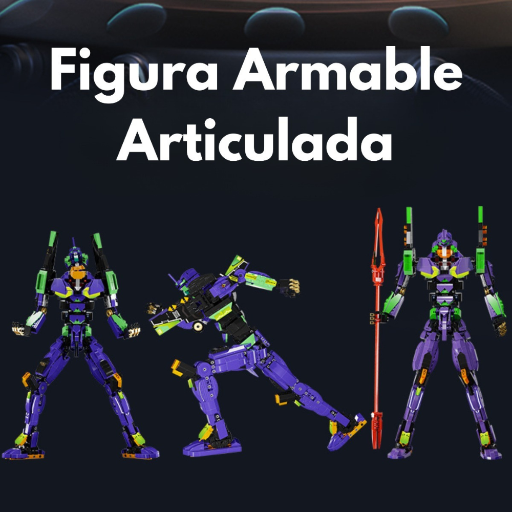 Evangelion Eva-01 Set Figura Armable Bloques 55cm Articulado.